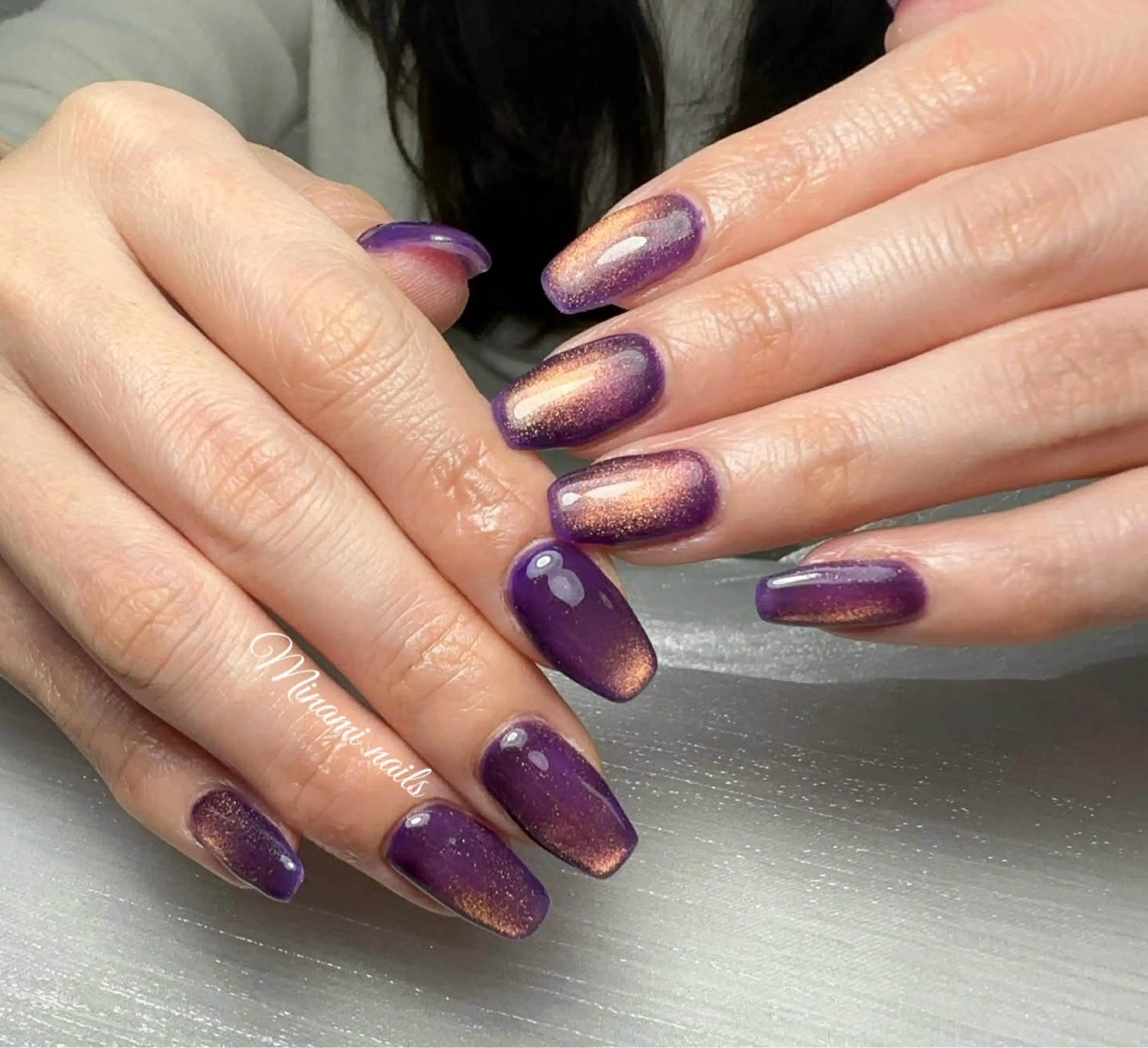 ネイル アートネイル オーロラネイル ガーリー キラキラネイル 韓国ネイル ハンドネイル Minami Nailsのネイルデザイン