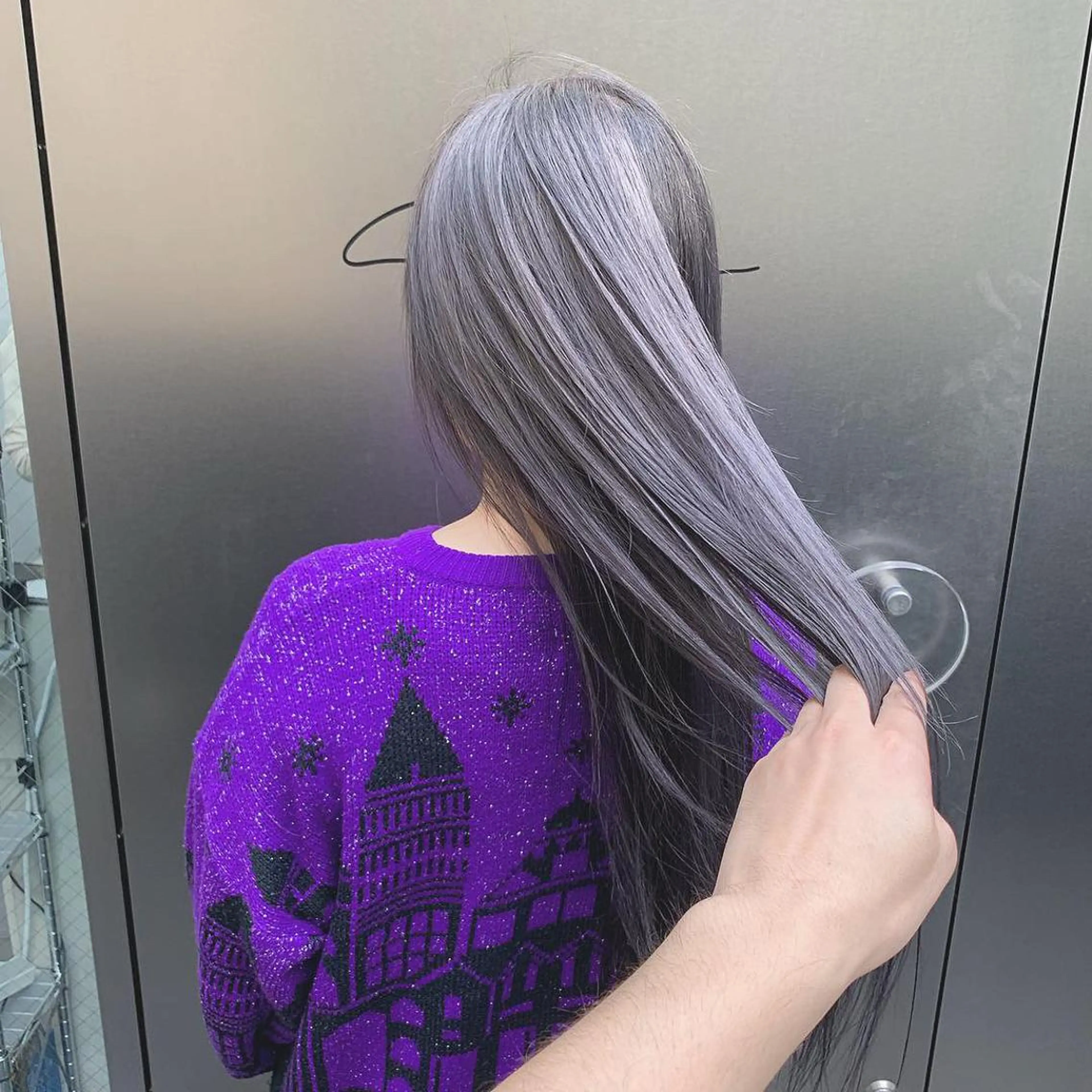 ロング カラー アッシュ インナーカラー/天神 ブリーチ/吉田のヘアスタイル