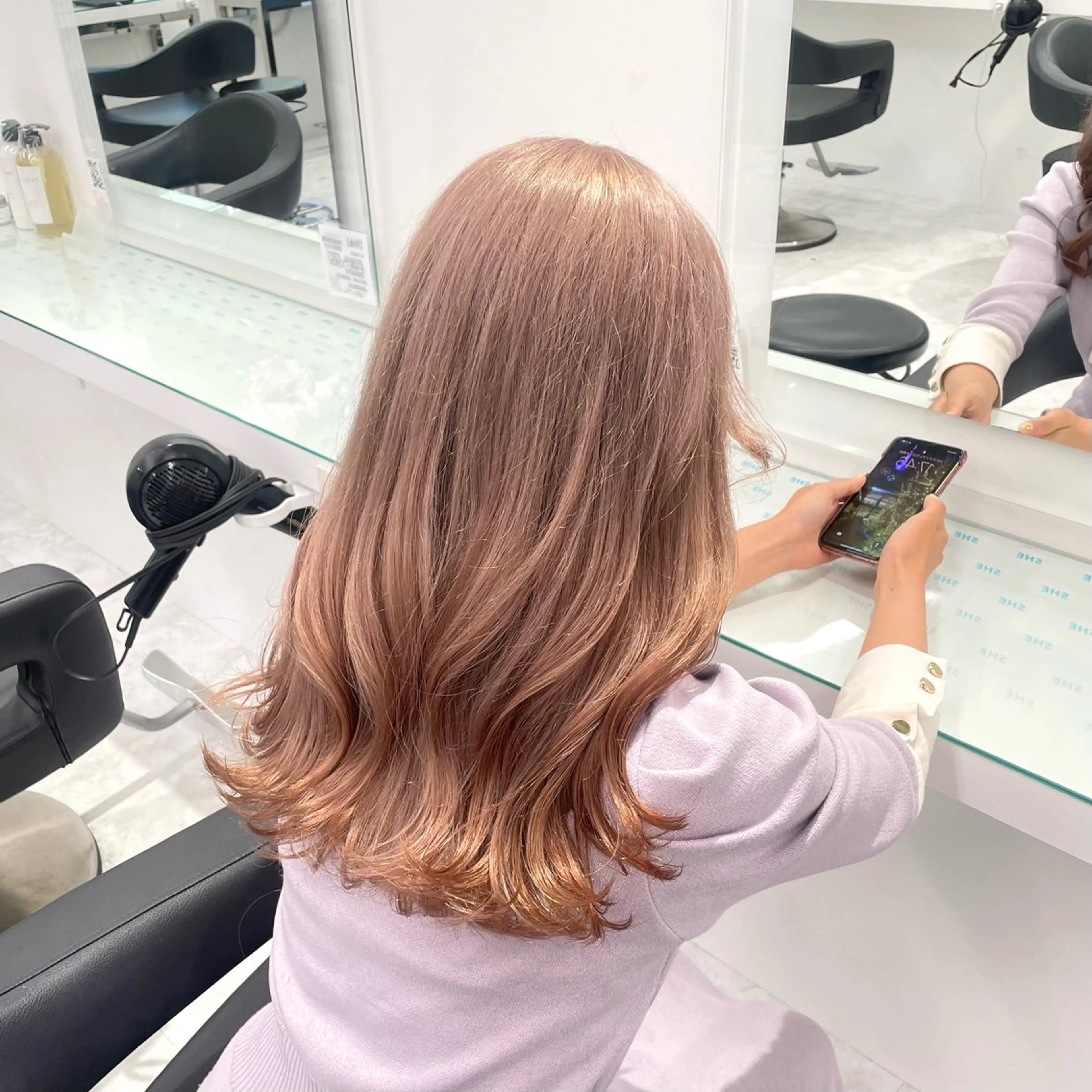 ロング カラー ヘアカラー トリートメント ヘッドスパ ヘアセット 暖色🩷透明感カラー ♡Maika♡のヘアスタイル