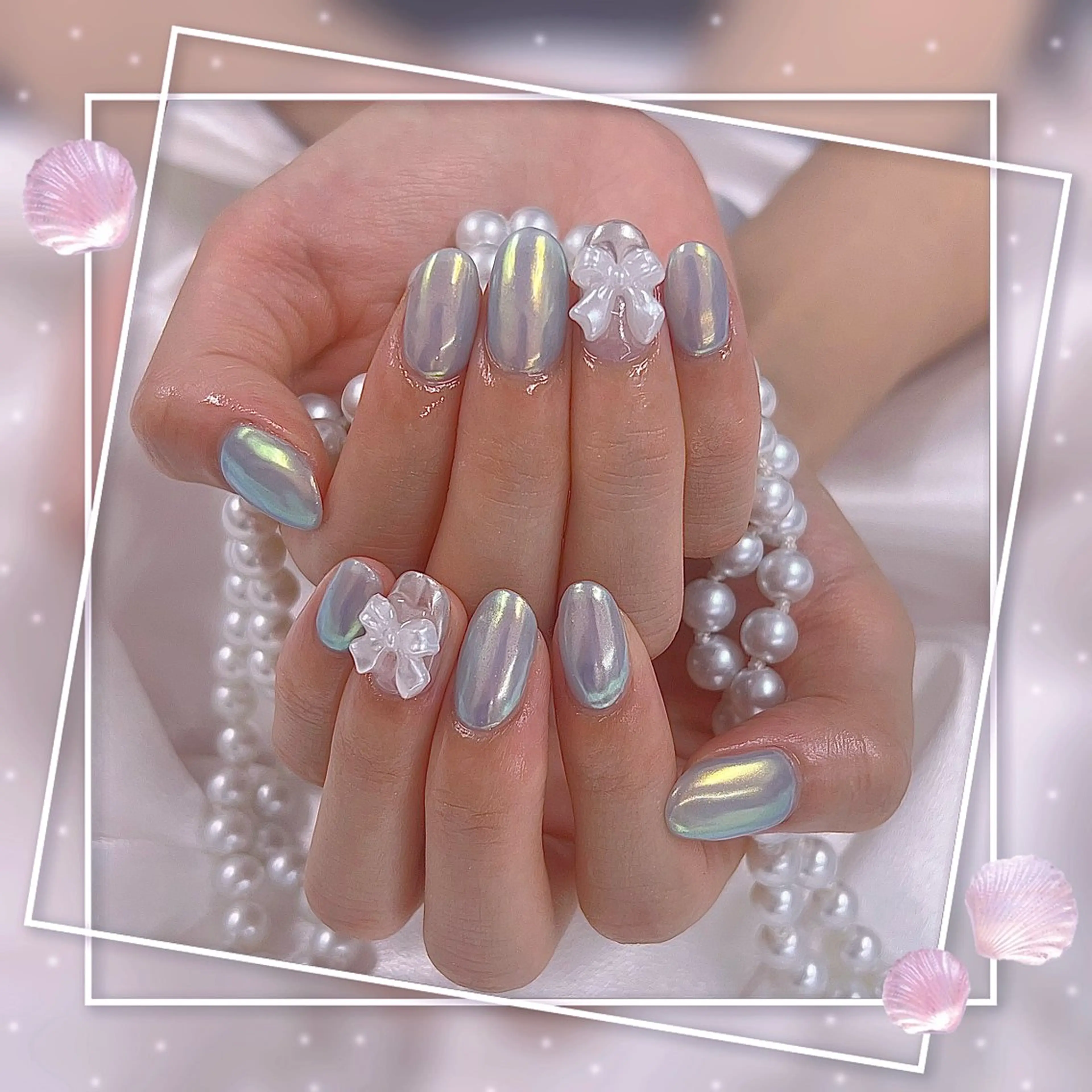 ネイル フレンチネイル グラデーション キラキラネイル 韓国ネイル マグネットネイル ハンドネイル Chill Nailsalonのネイルデザイン