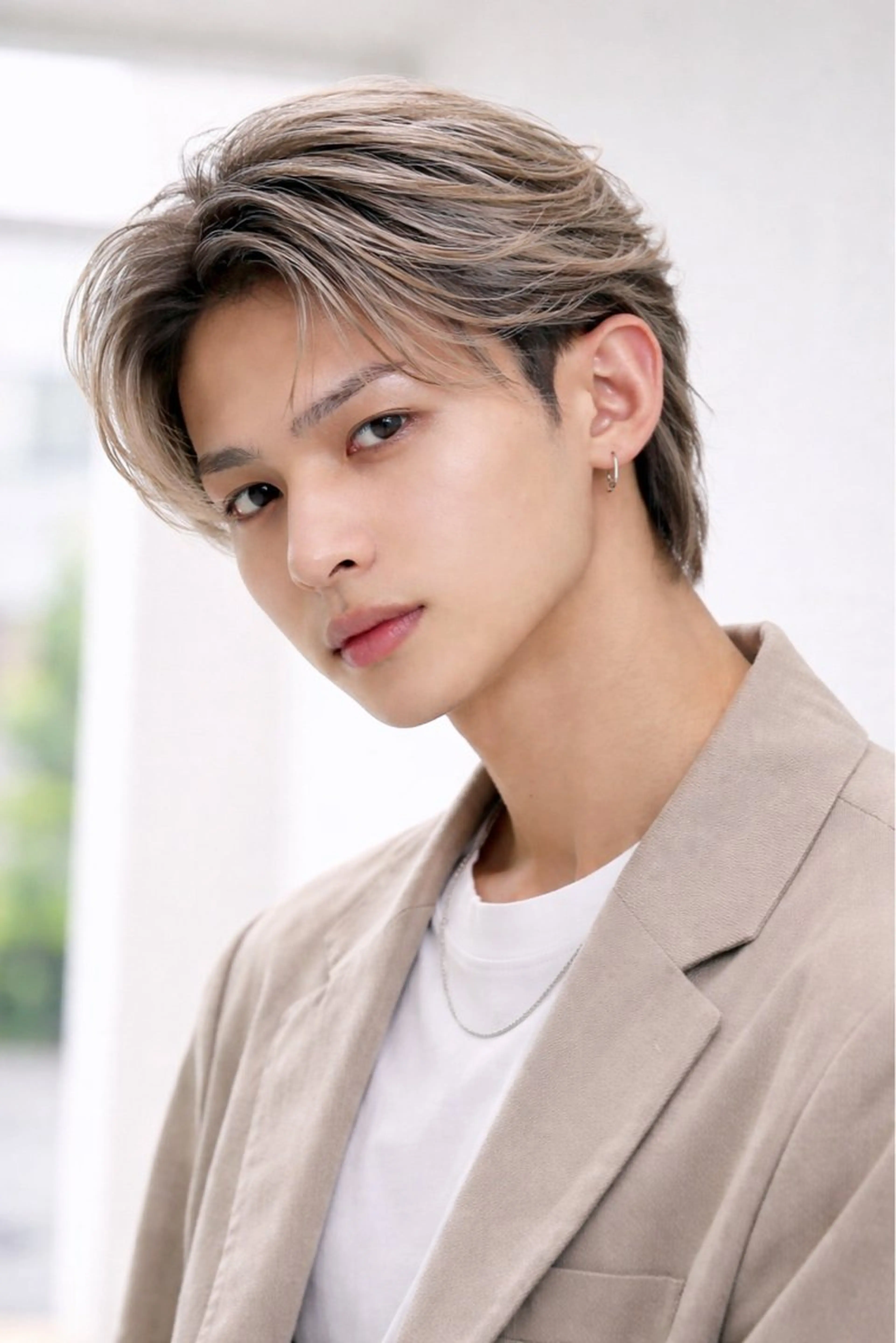 ショート カラー バレイヤージュ ベージュカラー ミルクティーベージュ レイヤーカット ヘアカラー バレイヤージュ＆ 高発色カラー／市川のヘアスタイル