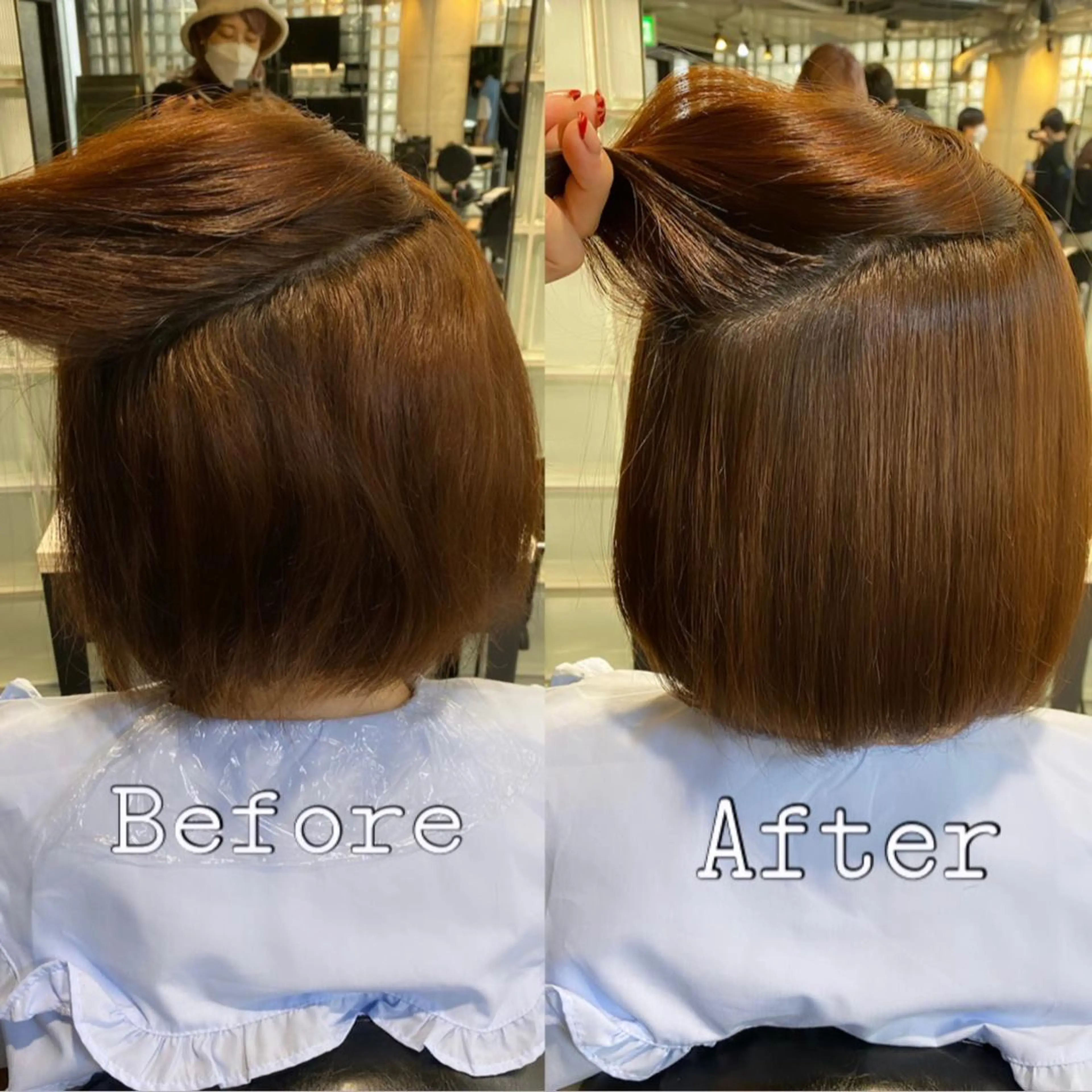 ショート ボブ 縮毛矯正 大橋 美咲のヘアスタイル