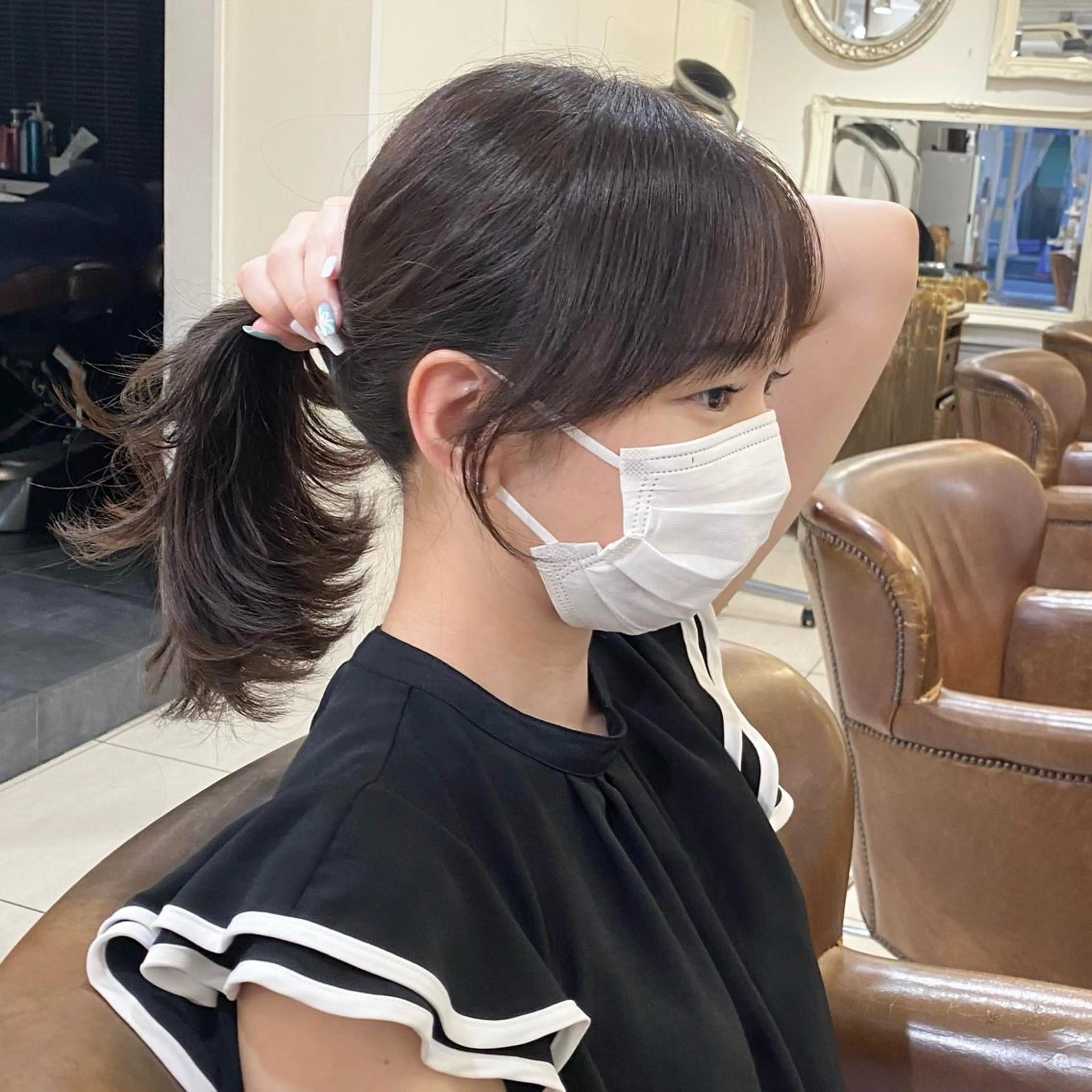 ミディアム カラー ヘアアレンジ 透明感カラー くびれヘア エギョモリ ヨシンモリ 韓国風ヘア 横浜/レイヤーカット /韓国ヘア/佐藤記正のヘアスタイル