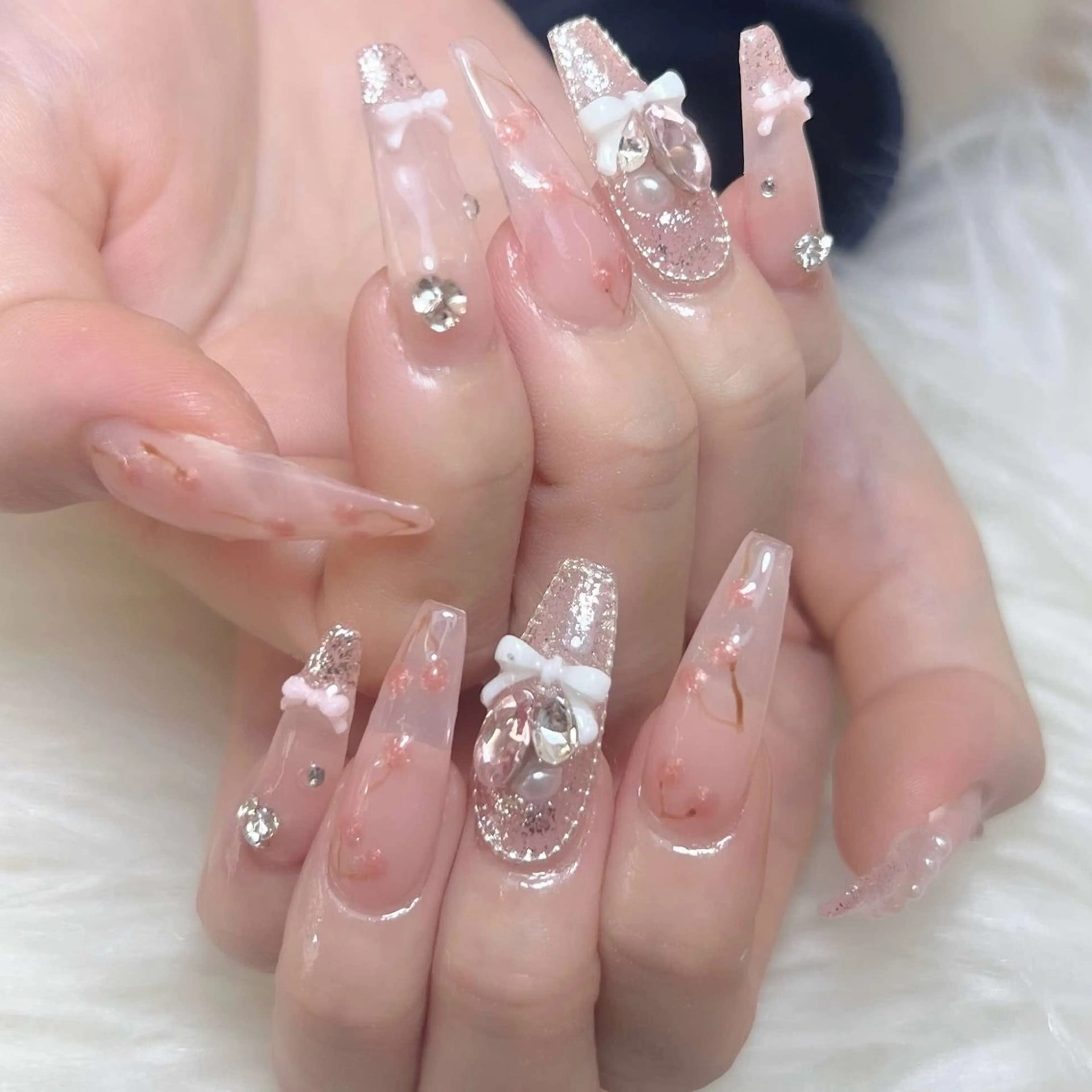 ネイル チークネイル 長さ出し フットネイル マグネットネイル 持ち込み ハンドネイル ANH NAIL ゴテゴテ専門店💎のネイルデザイン