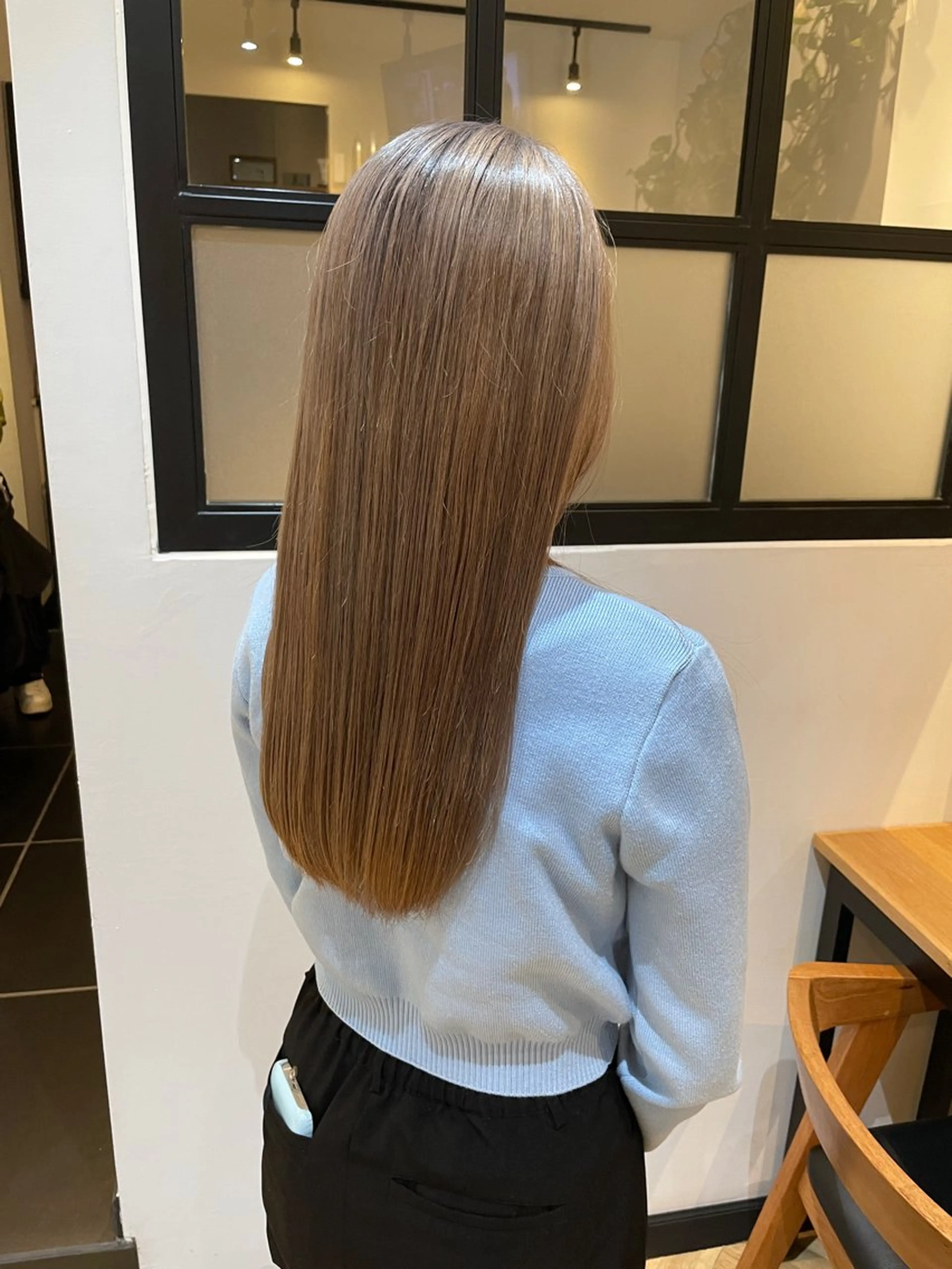 ロング カット 縮毛矯正 トリートメント ハイトーン/カラー/ 用賀/稲若健太郎のヘアスタイル