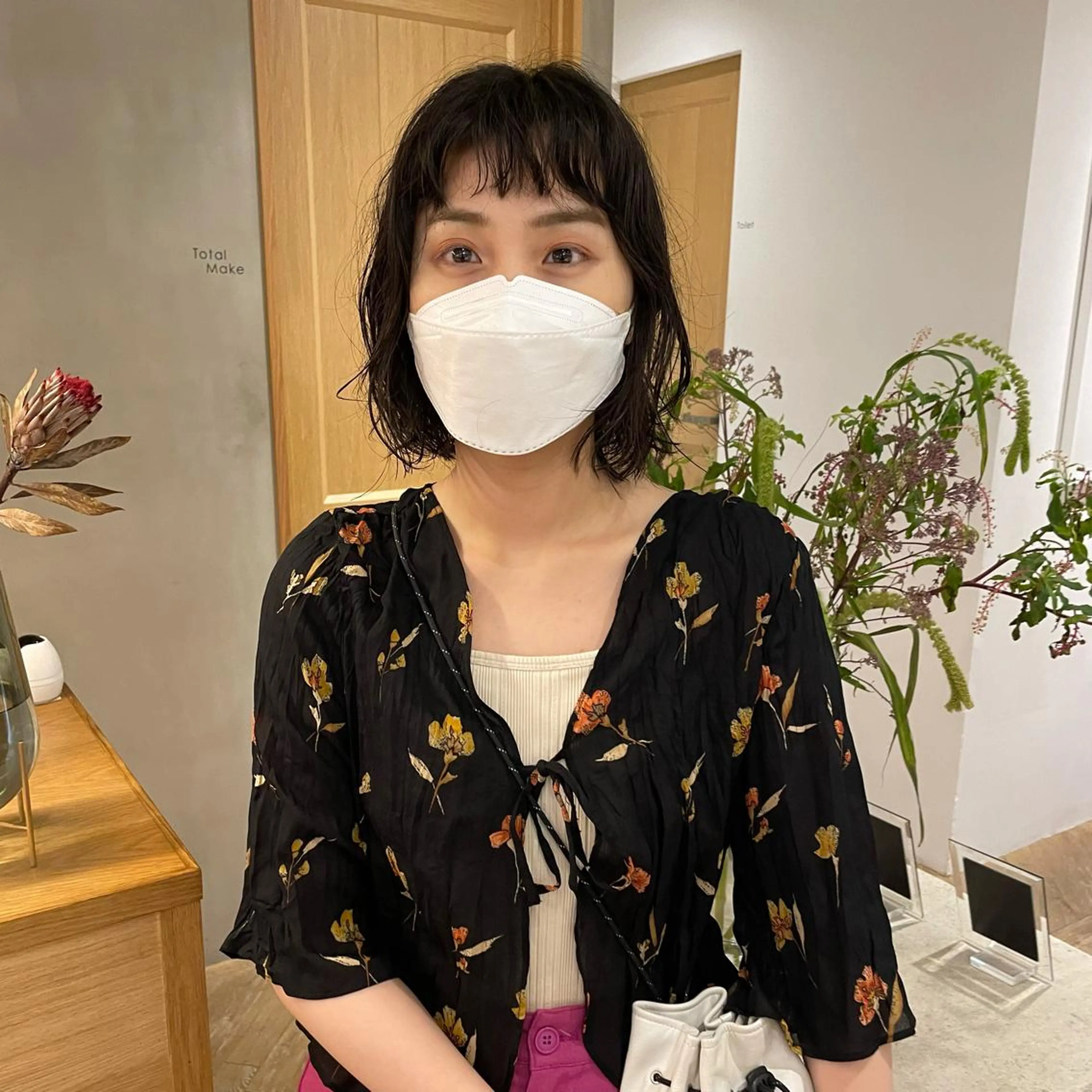 ミディアム カラー パーマ ミディアムパーマ ブリーチ ケアブリーチ ダブルカラー ハイライトカラー カット パーマ 髪質改善カラー/ボブ 🌻Mutsumiのヘアスタイル