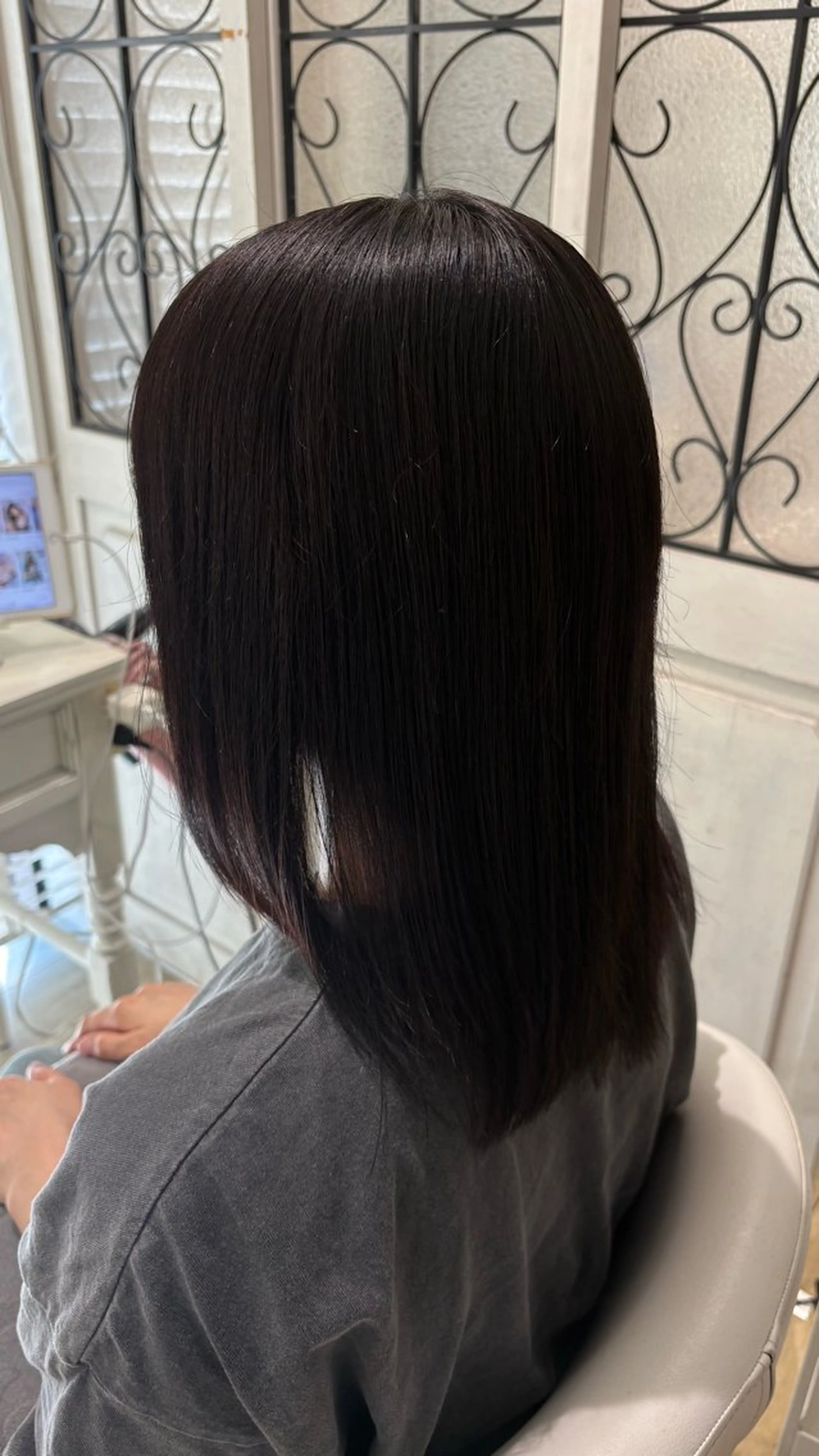 ミディアム カラー カット 似合わせ 顔周りYUUGAのヘアスタイル