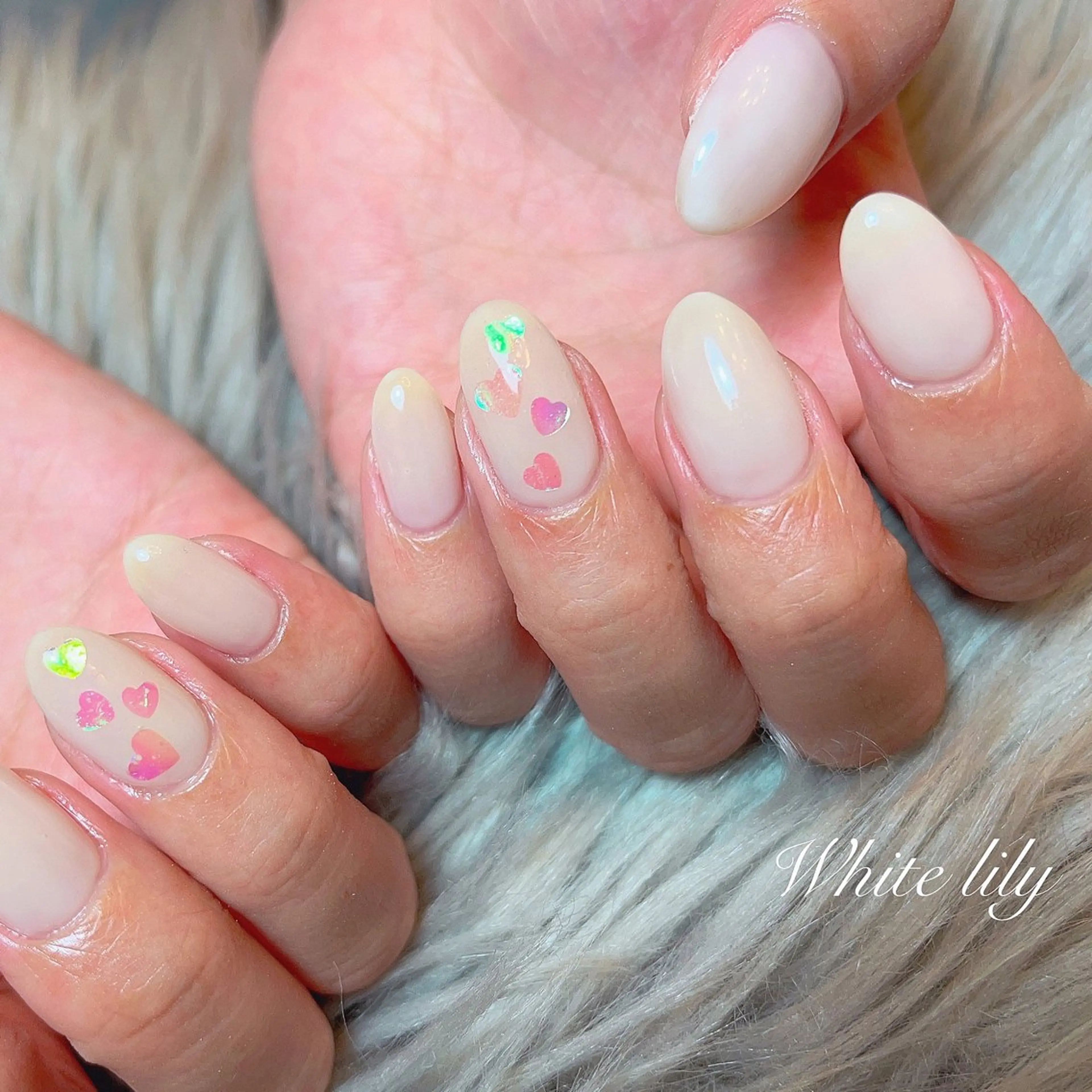 ワンカラー、ラメの写真