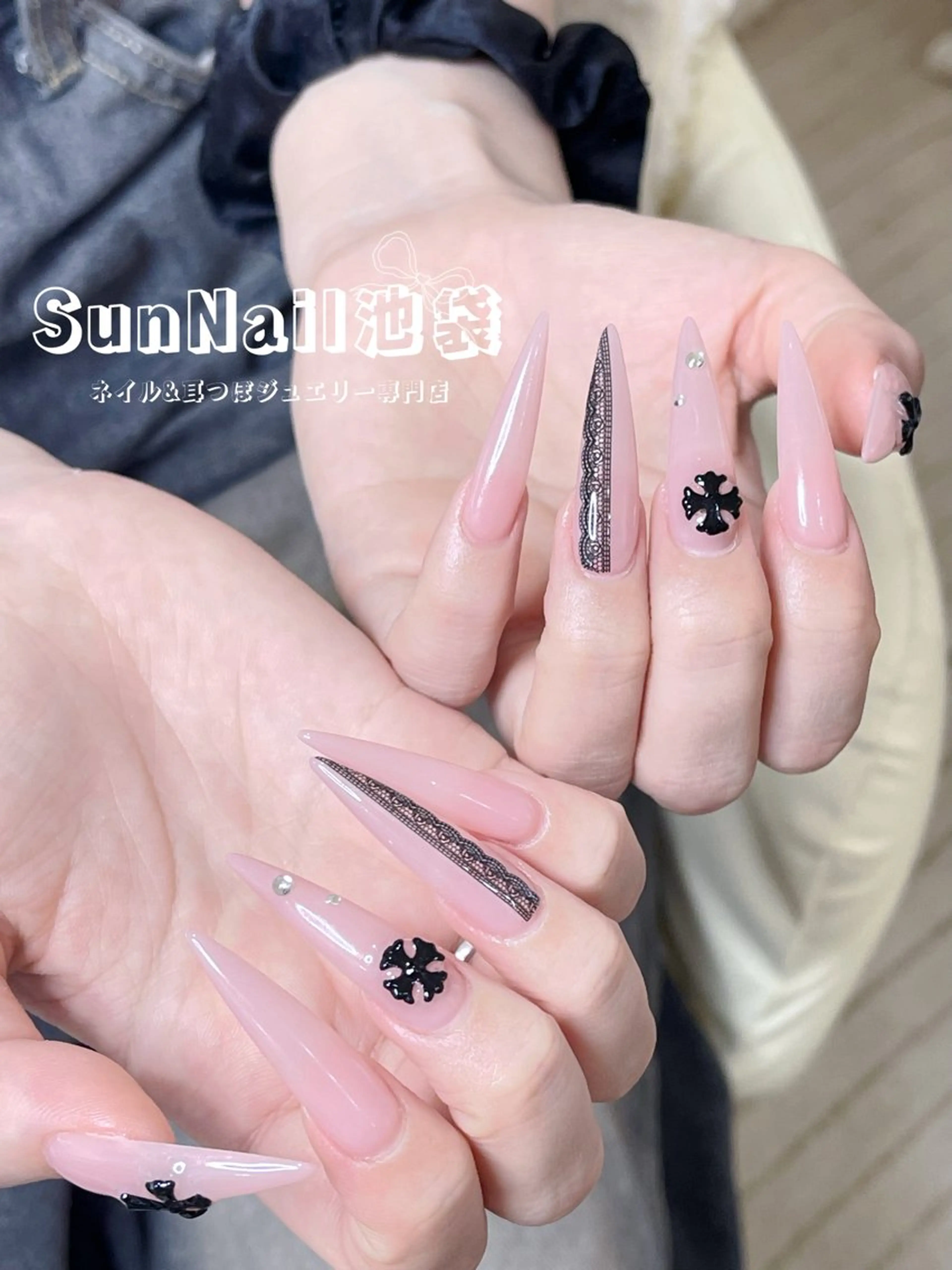 ネイル チークネイル 長さ出し フラワーネイル フレンチネイル ガーリー ハンドネイル ハンドケア Sun Nail 池袋のエステ・リラクイメージ
