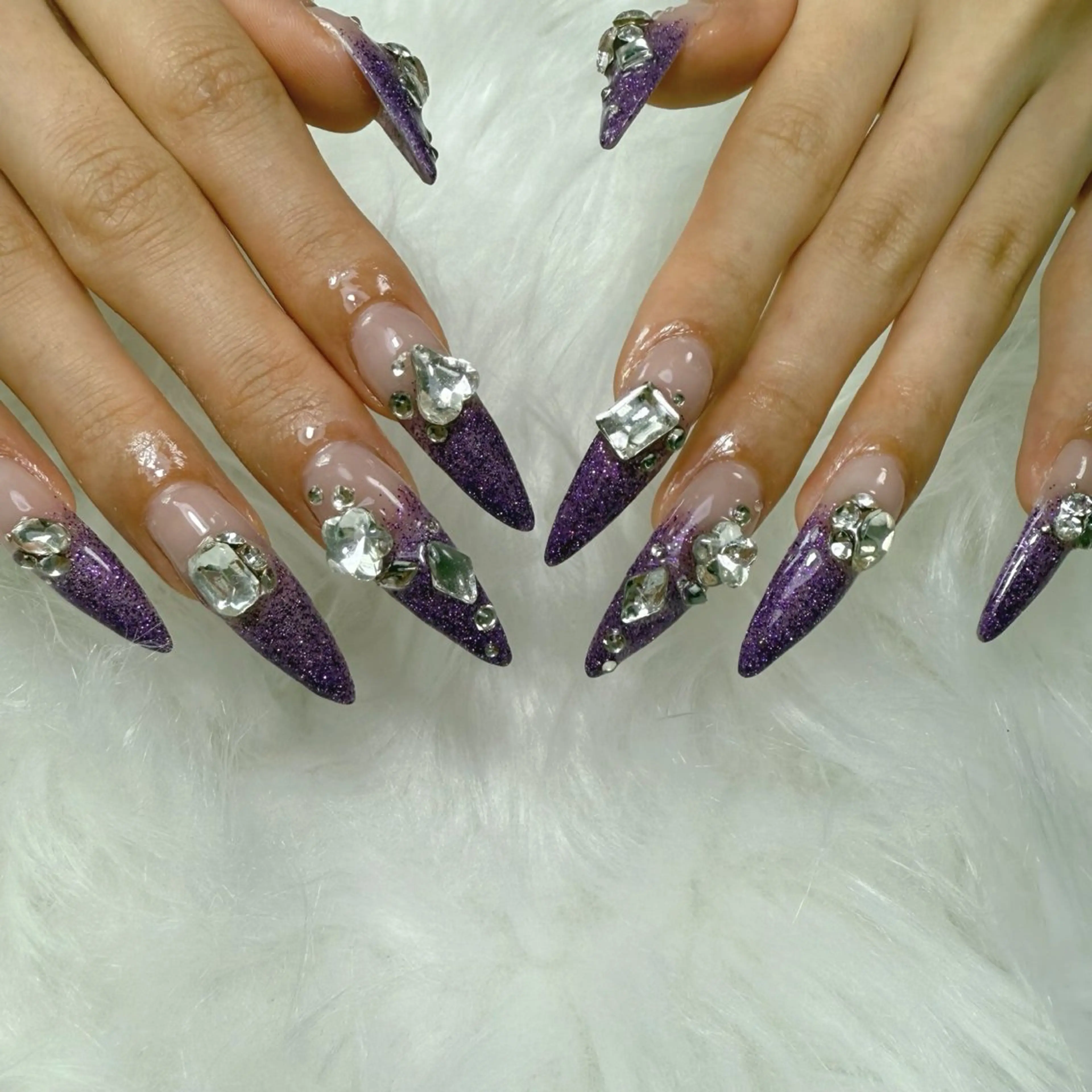 ネイル ラメ(グリッター) ロングネイル ハンドネイル L'ino nailのネイルデザイン