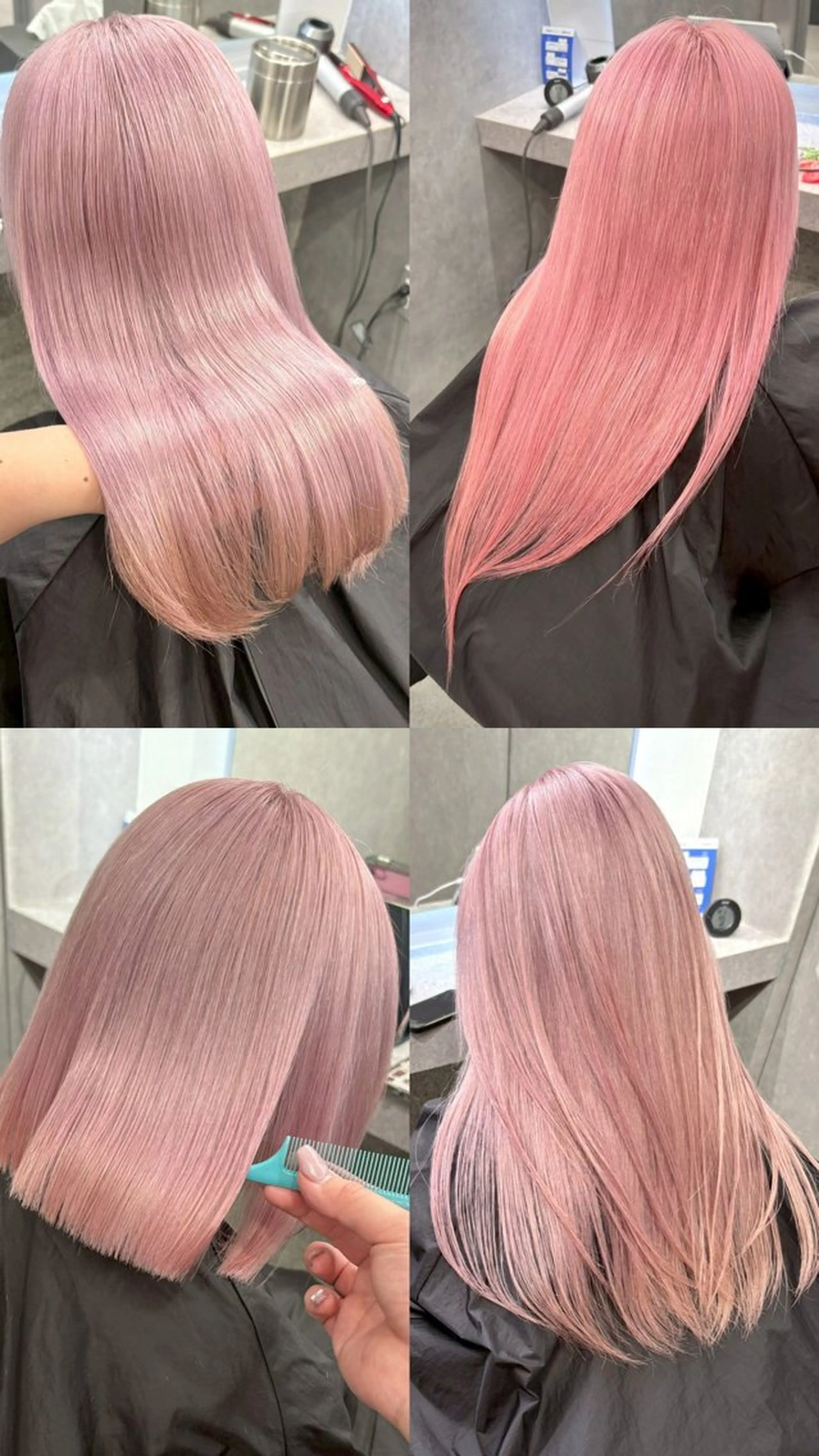 セミロング カラー ピンクカラー ヘアカラー ハイトーン🪼派手髪 mahoのヘアスタイル