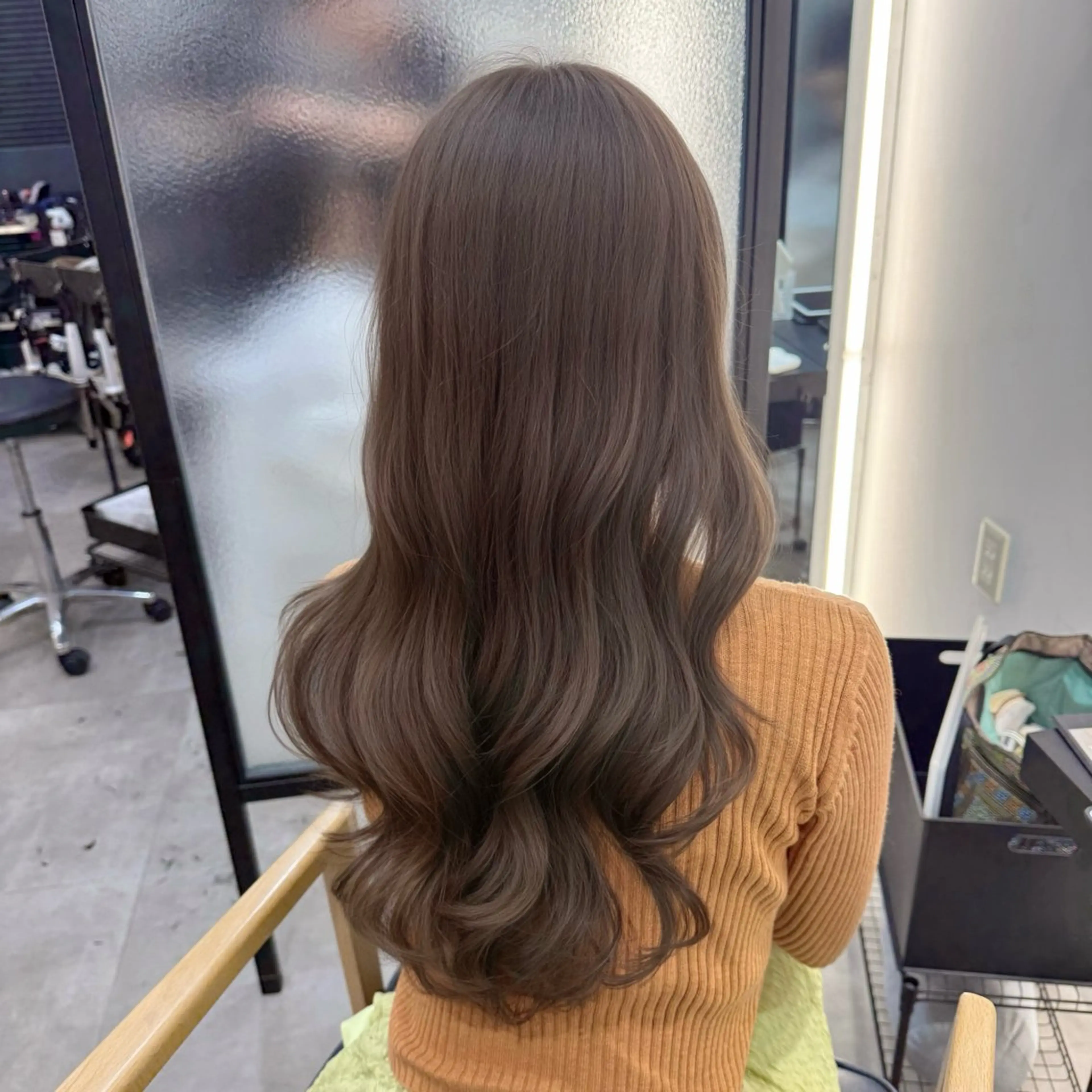 ロング カラー パーマ カット ヘアカラー パーマ 韓国ヘア/韓国風 パーマ/kazueのヘアスタイル