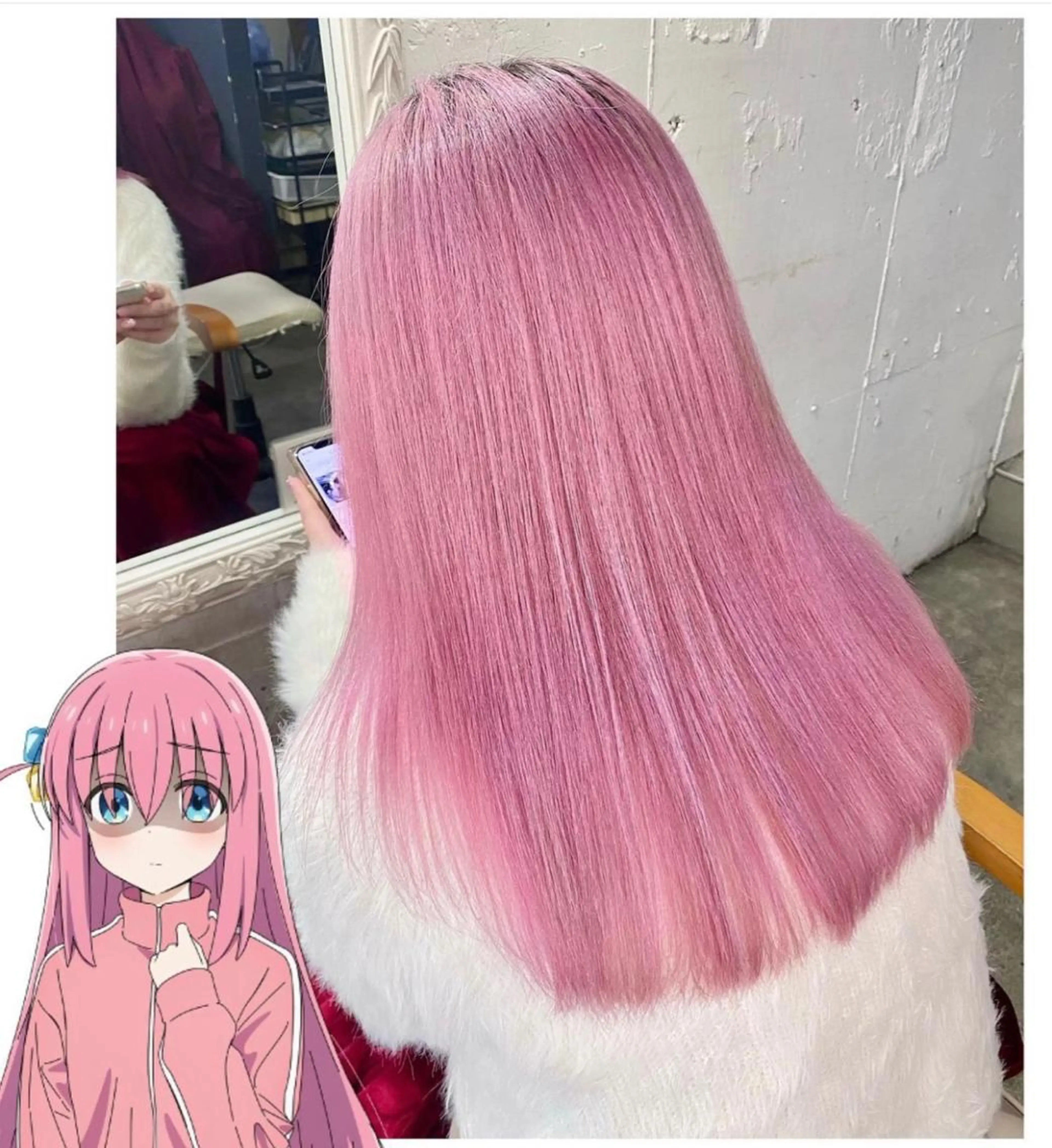 ヘアスタイル・髪型カタログ「ぼざろ、ぼっちちゃんピンクカラー(6Д9