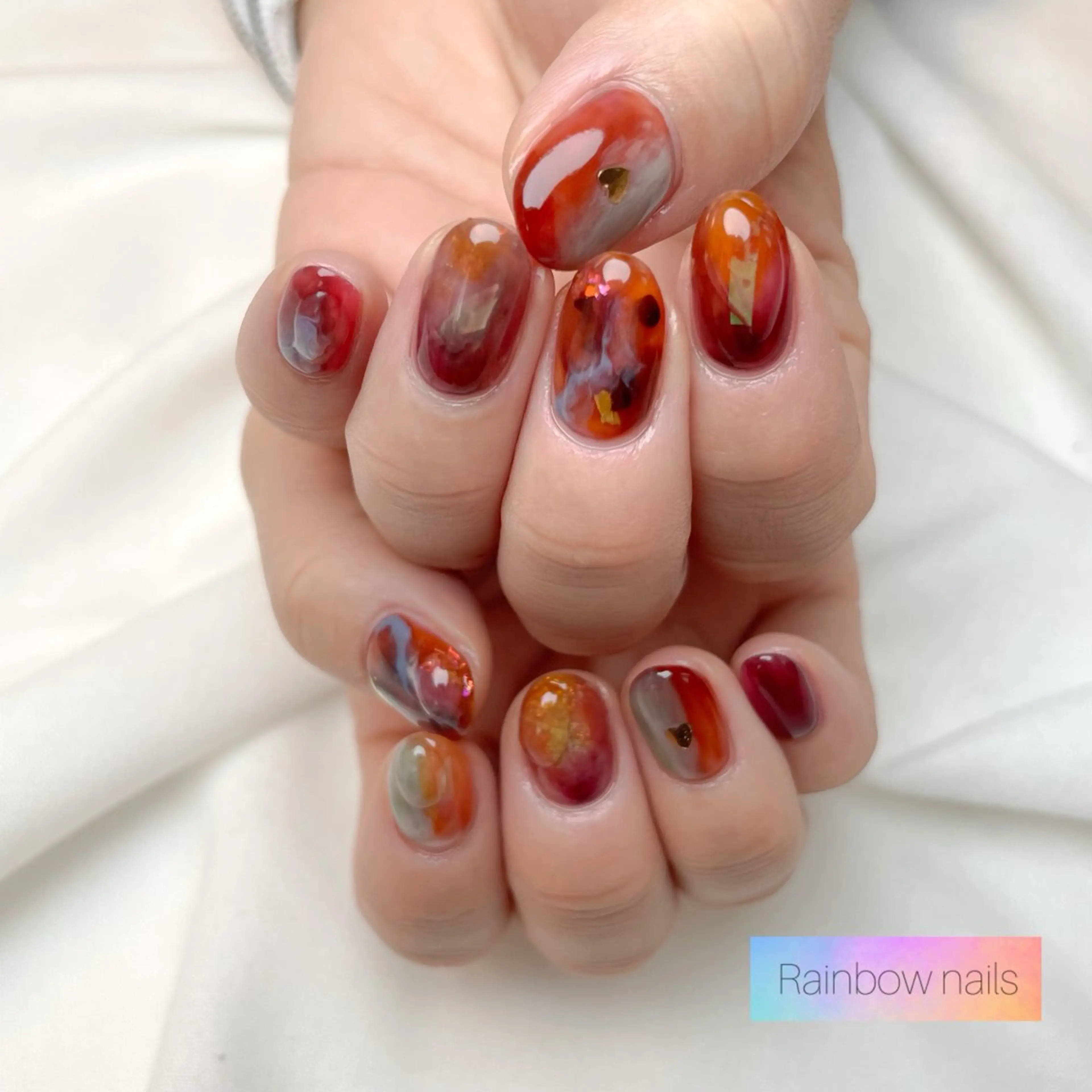 ネイル Rainbow nailsくろちゃんのネイルデザイン