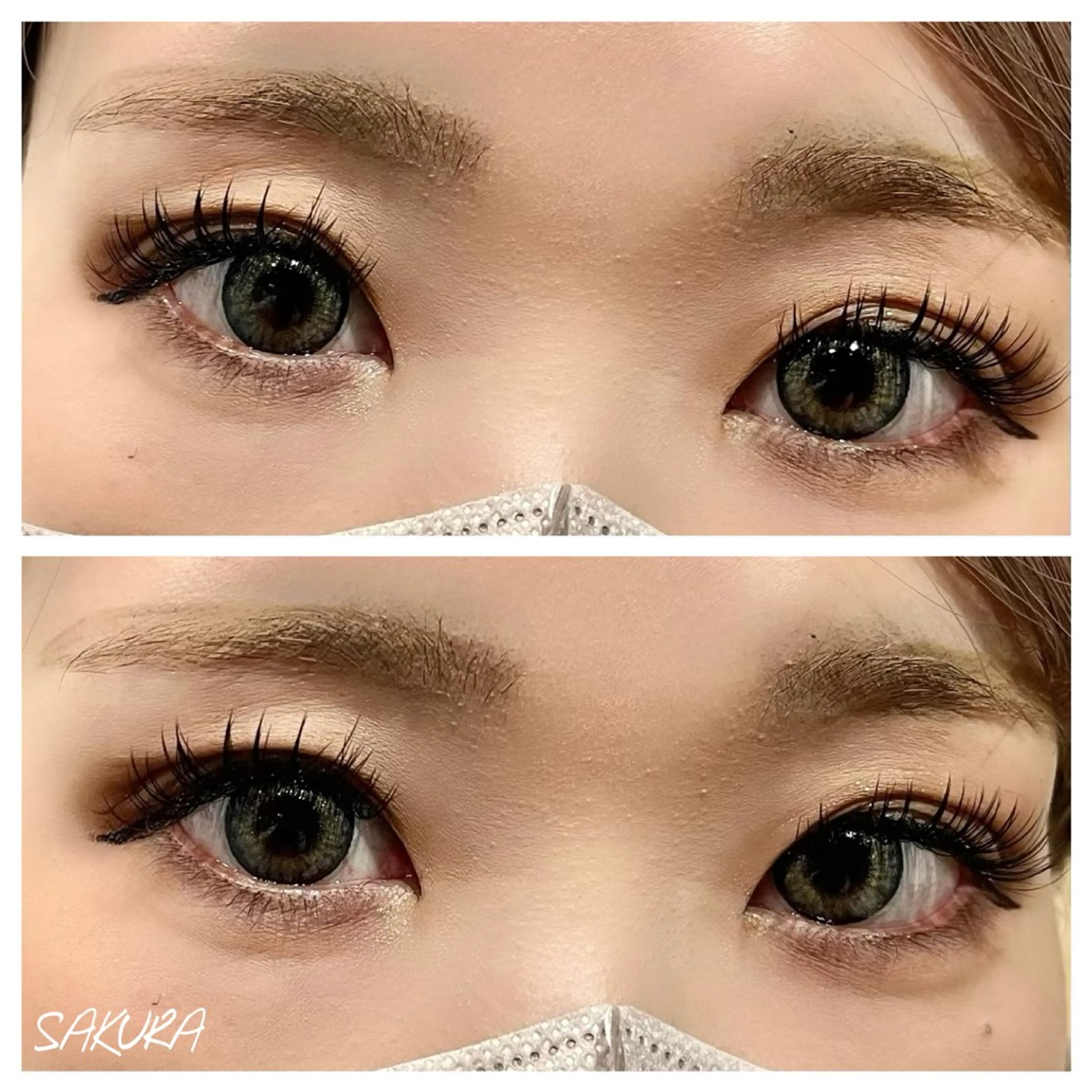 マツエク・マツパ Dカール フラットラッシュ EYE405 SAKURAのマツエク・マツパデザイン