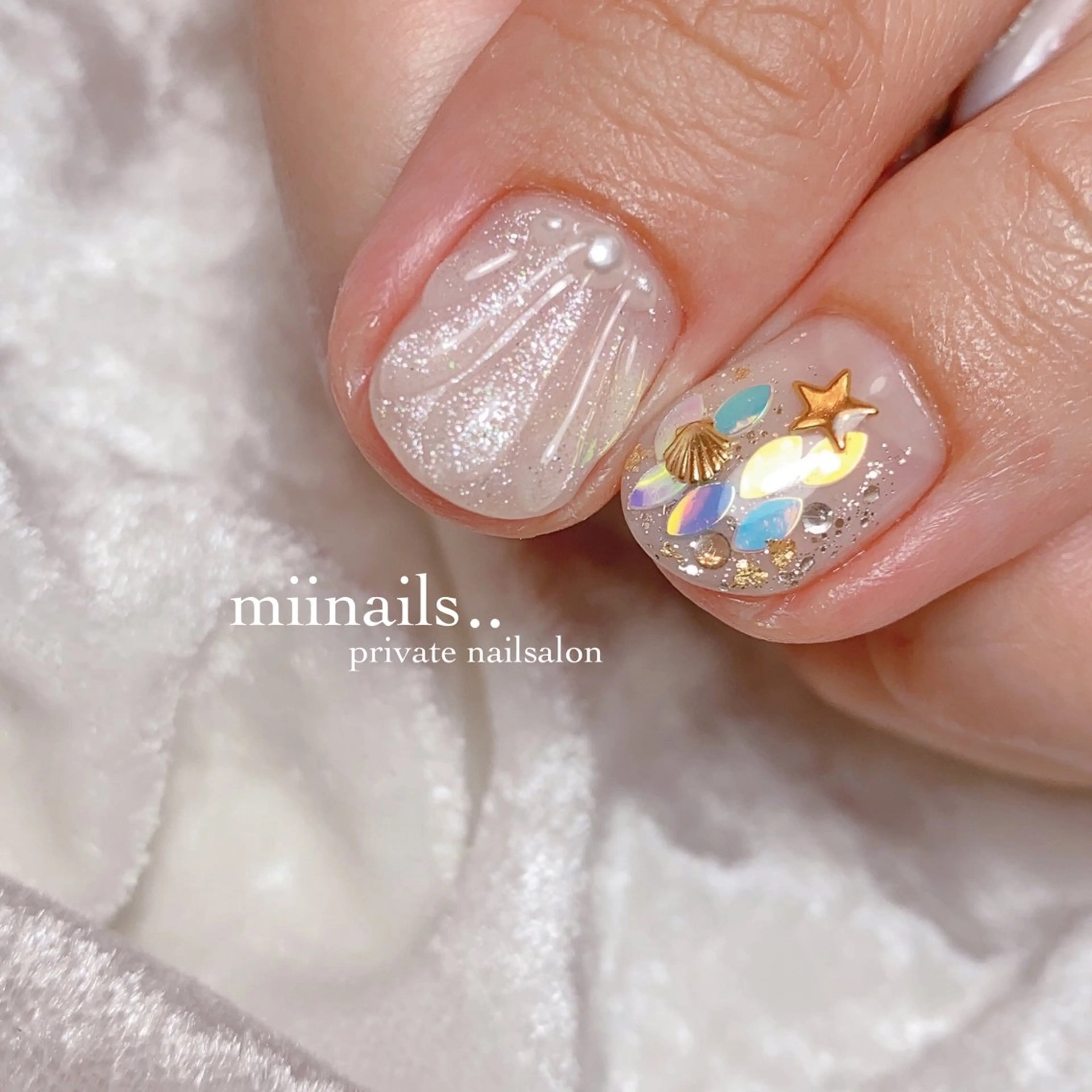 ネイル フレンチネイル 韓国ネイル ワンホンネイル ハンドネイル nailsalon miinailsのネイルデザイン