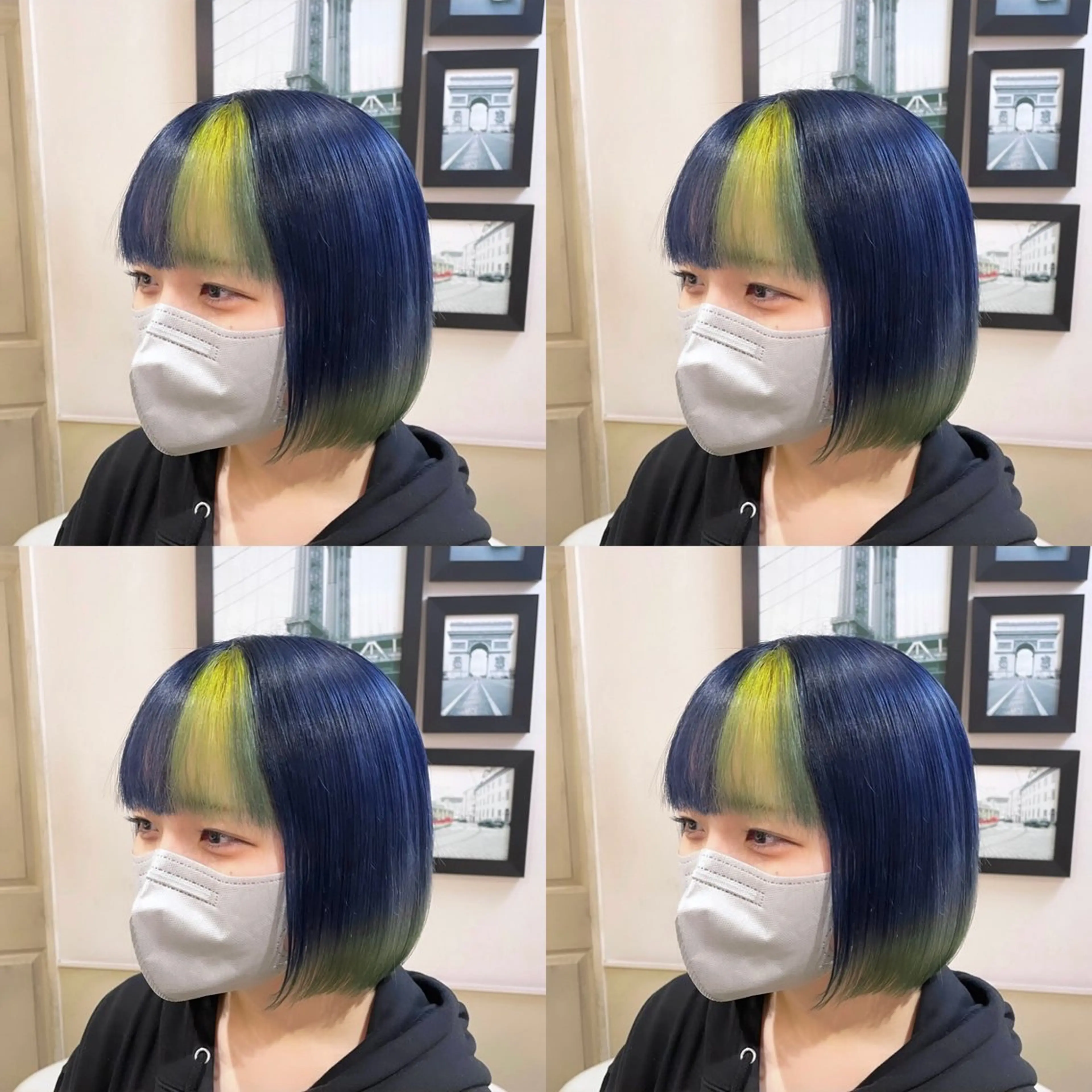 ショート カラー ネイビーカラー イエローカラー 🌟トップデザイナー 高橋🌟のヘアスタイル