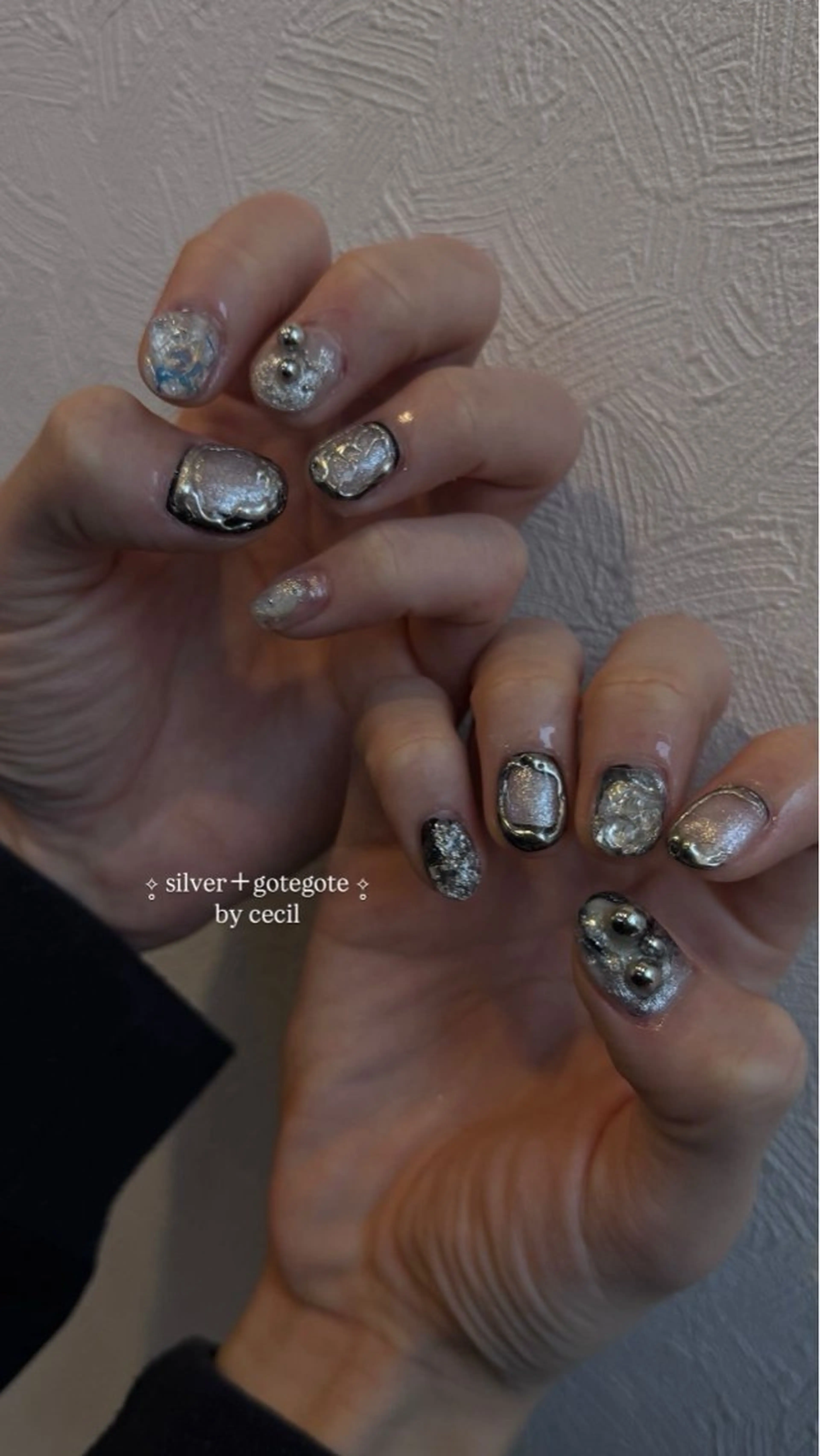 ネイル フレンチネイル 韓国ネイル マグネットネイル メンズネイル ニュアンスネイル ハンドネイル GRANDE大須 Cecil💜のネイルデザイン