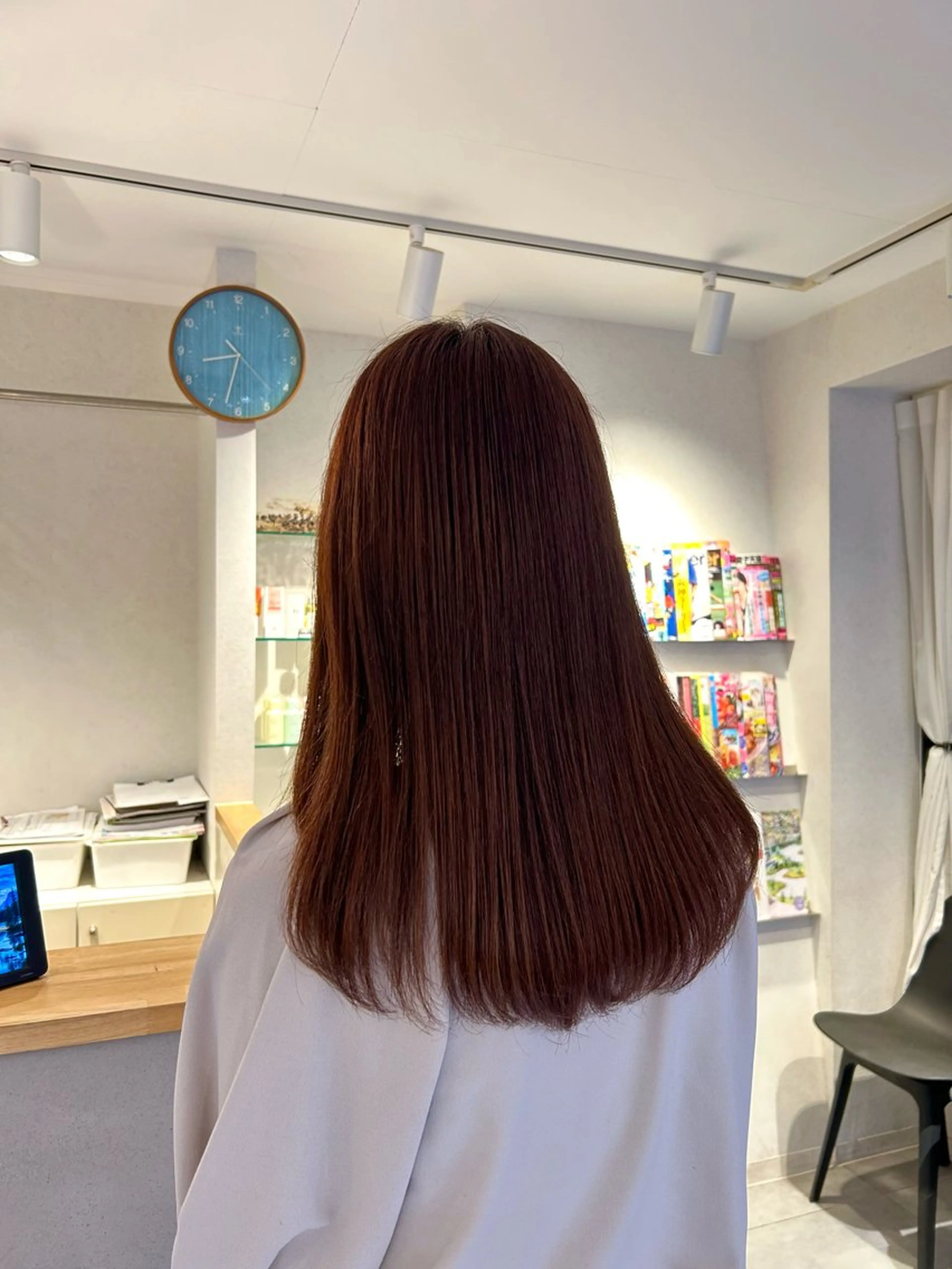 セミロング カラー ブラウンカラー オレンジ オレンジブラウン 甲斐 瑞稀のヘアスタイル