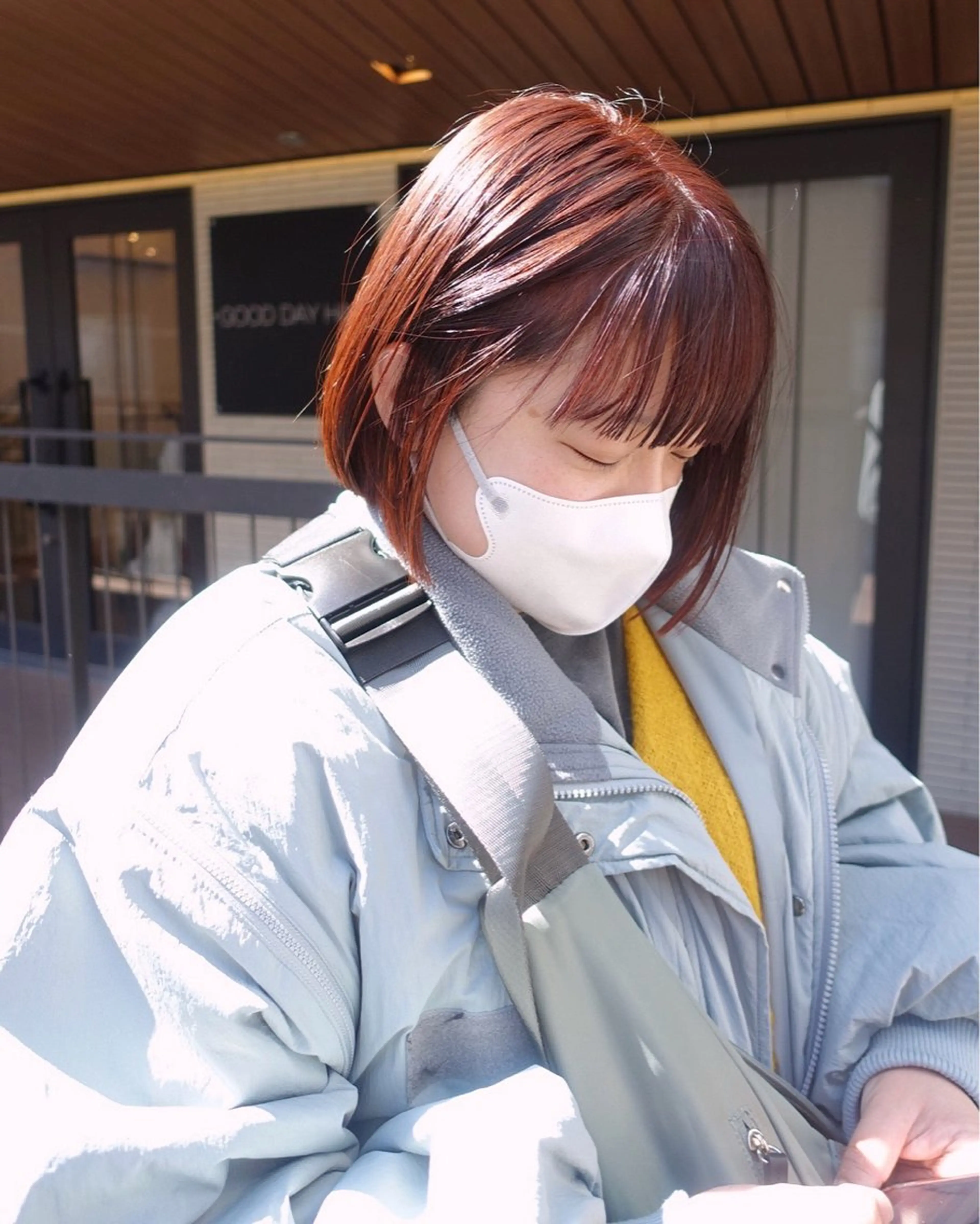 ショート カラー ブラウンカラー オレンジ オレンジブラウン 暖色/パーマ 🌼クニトウメイのヘアスタイル