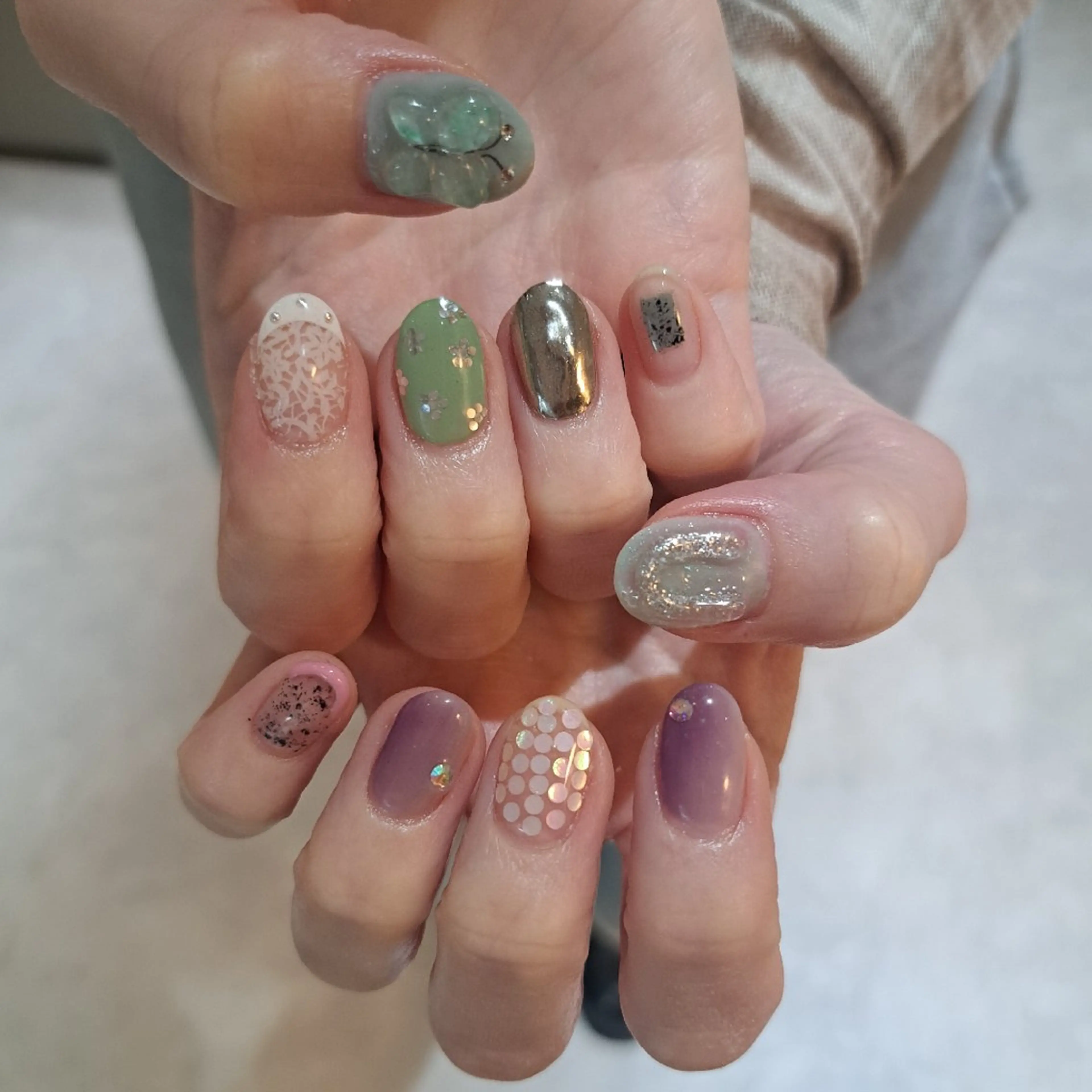 ネイル アートネイル ジェルネイル 韓国ネイル 持ち込み ハンドネイル Nail mood デザイン持ち込みokのネイルデザイン