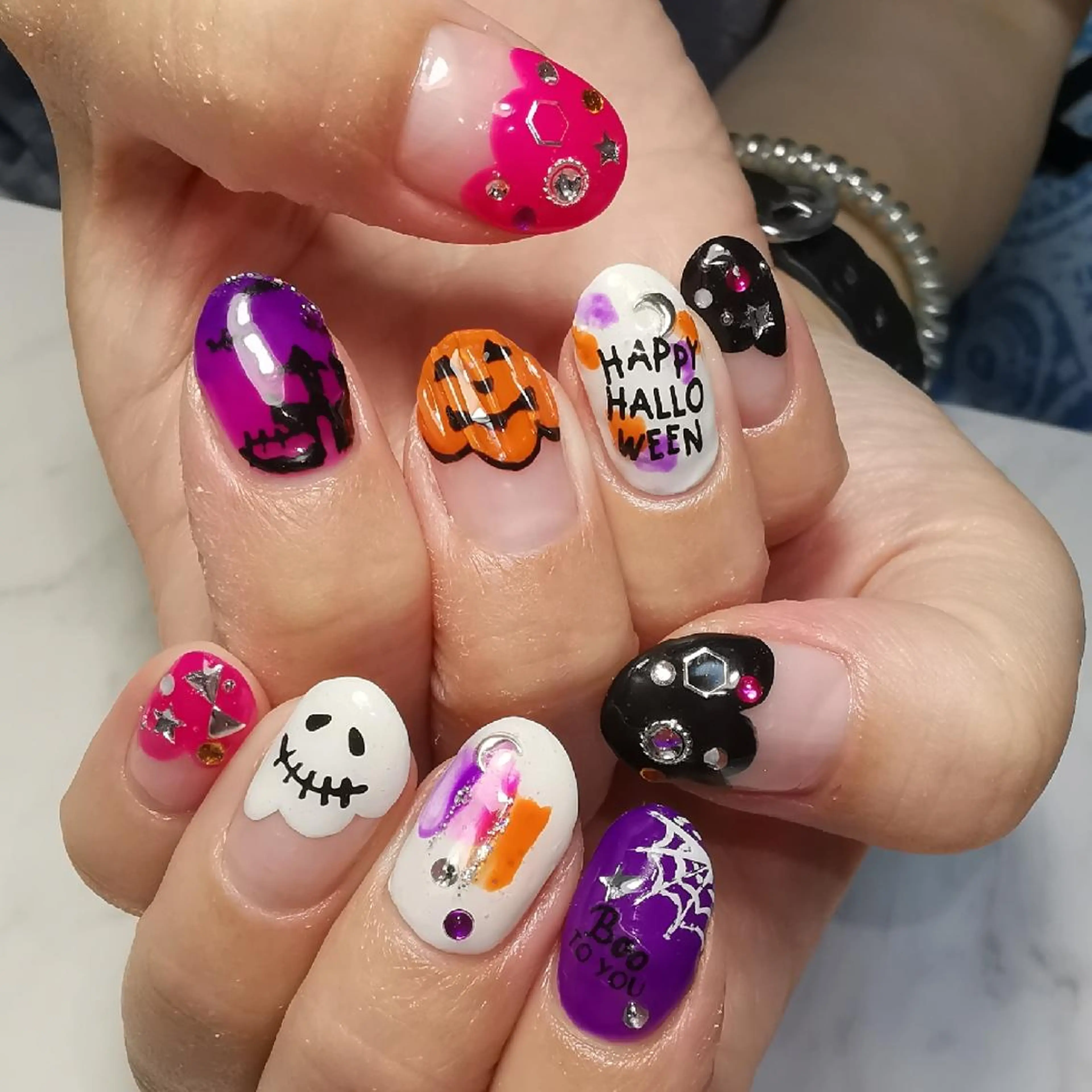 ネイル ハロウィン ハンドネイル reve あやののネイルデザイン