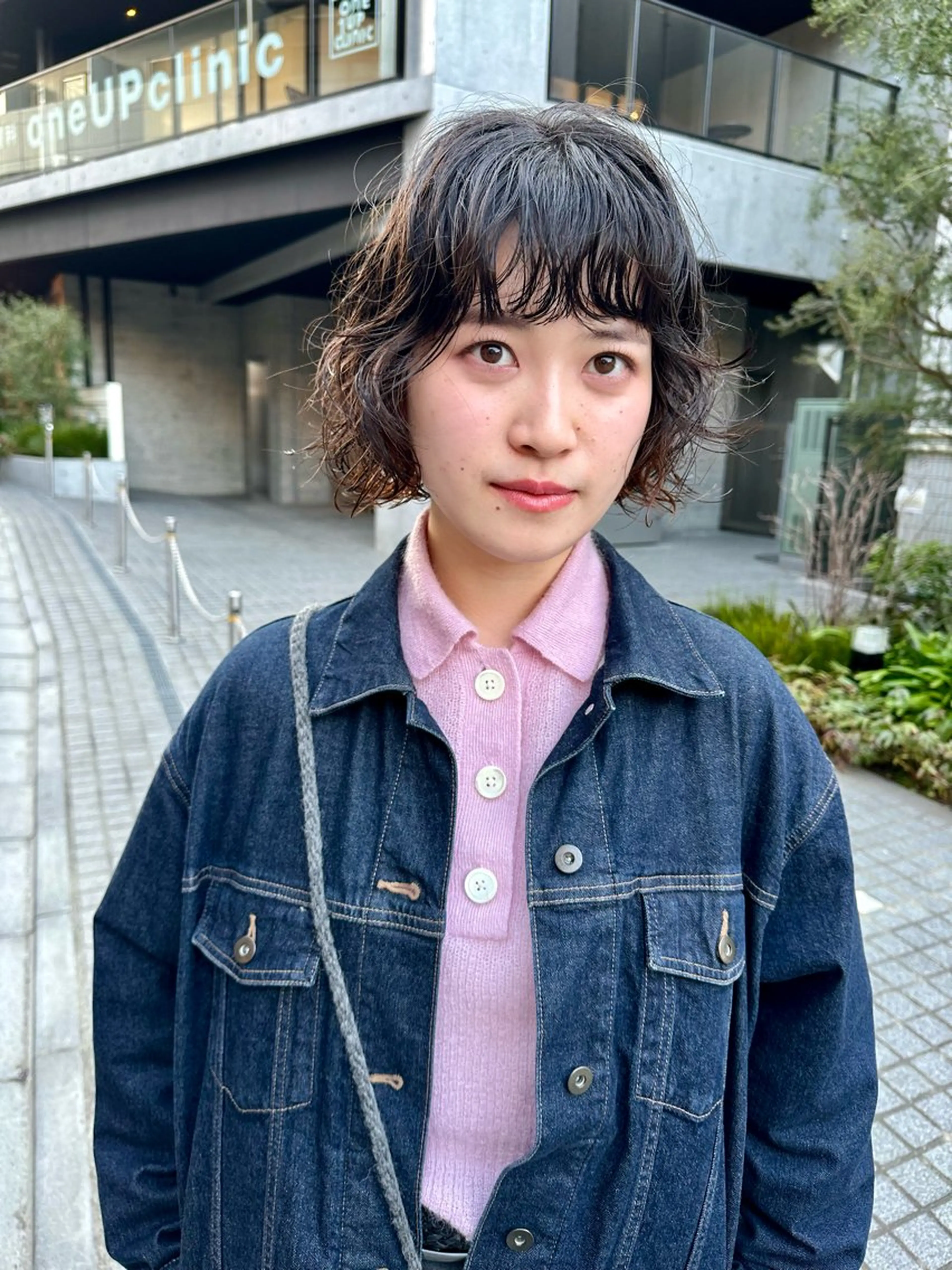 ショート カラー パーマ ボブ 顔まわりレイヤー レイヤーカット ニュアンスパーマ カット ヘアカラー トリートメント パーマ/透明感カラー /ボブ/吉田一生のヘアスタイル