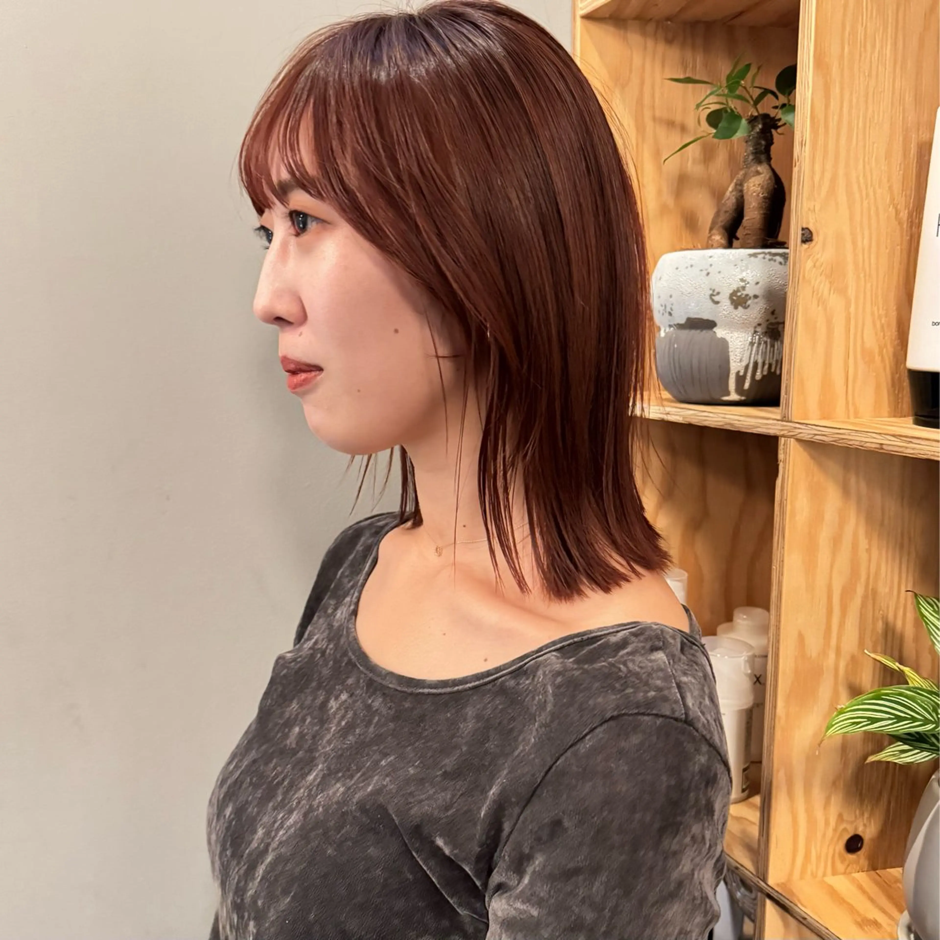 ミディアム カラー カット ヘアカラー トリートメント 🌿レイヤーボブ/パ ーマ🌿　木梨健太のヘアスタイル