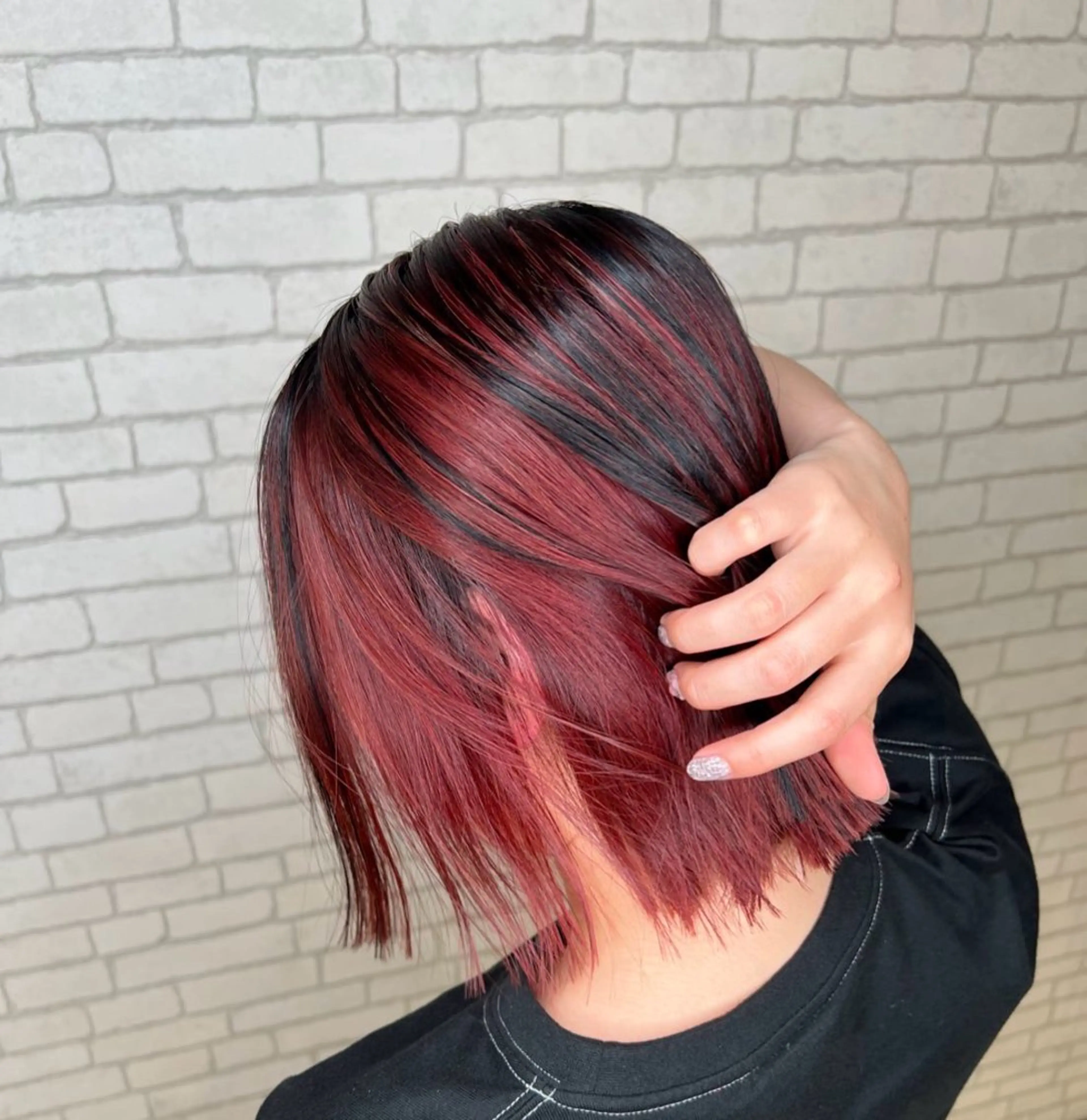 ミディアム ヘアカラー 奈良村 圭吾のヘアスタイル