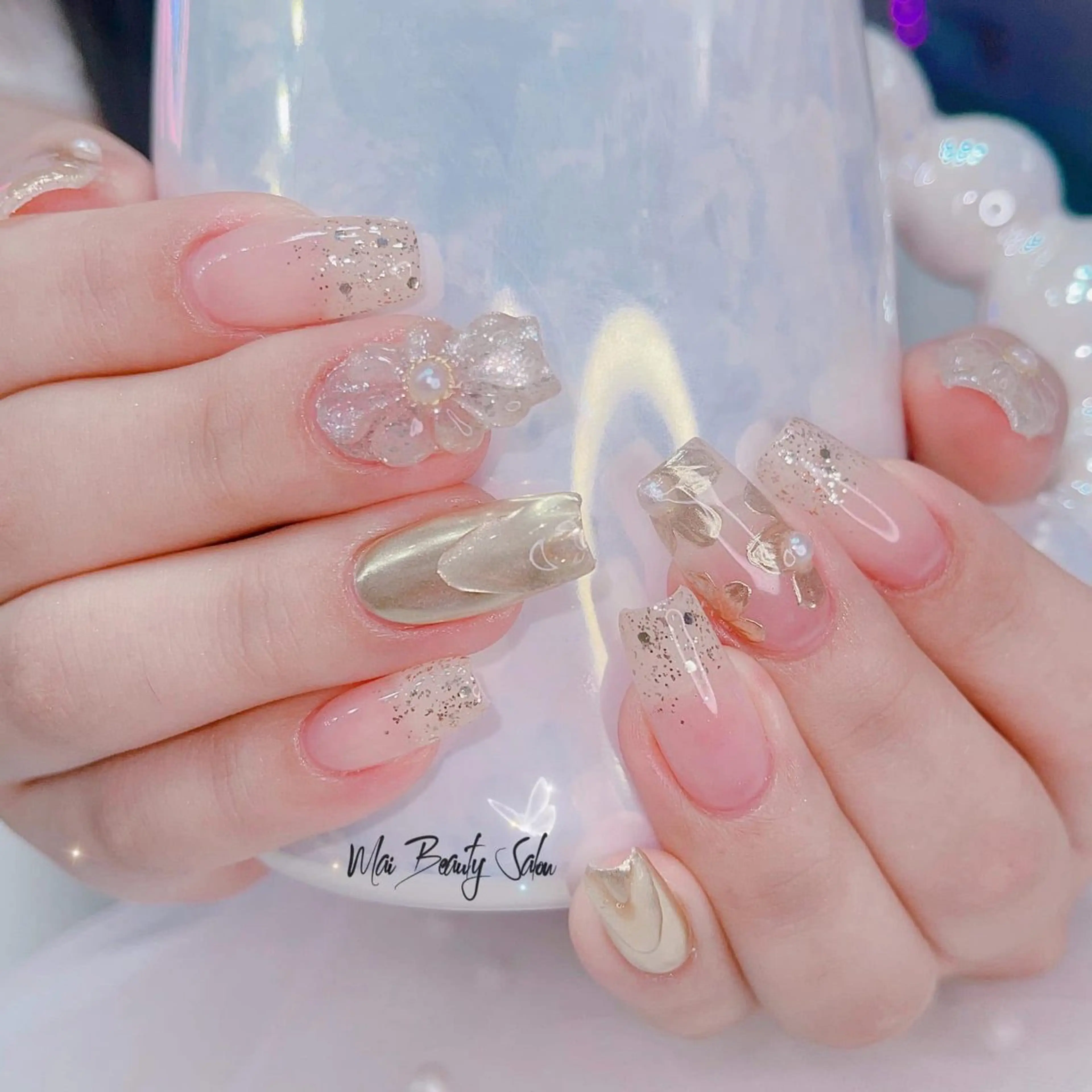 ネイル チークネイル ジェルネイル ハート 韓国ネイル マグネットネイル ハンドネイル MaiBeauty To Toのネイルデザイン