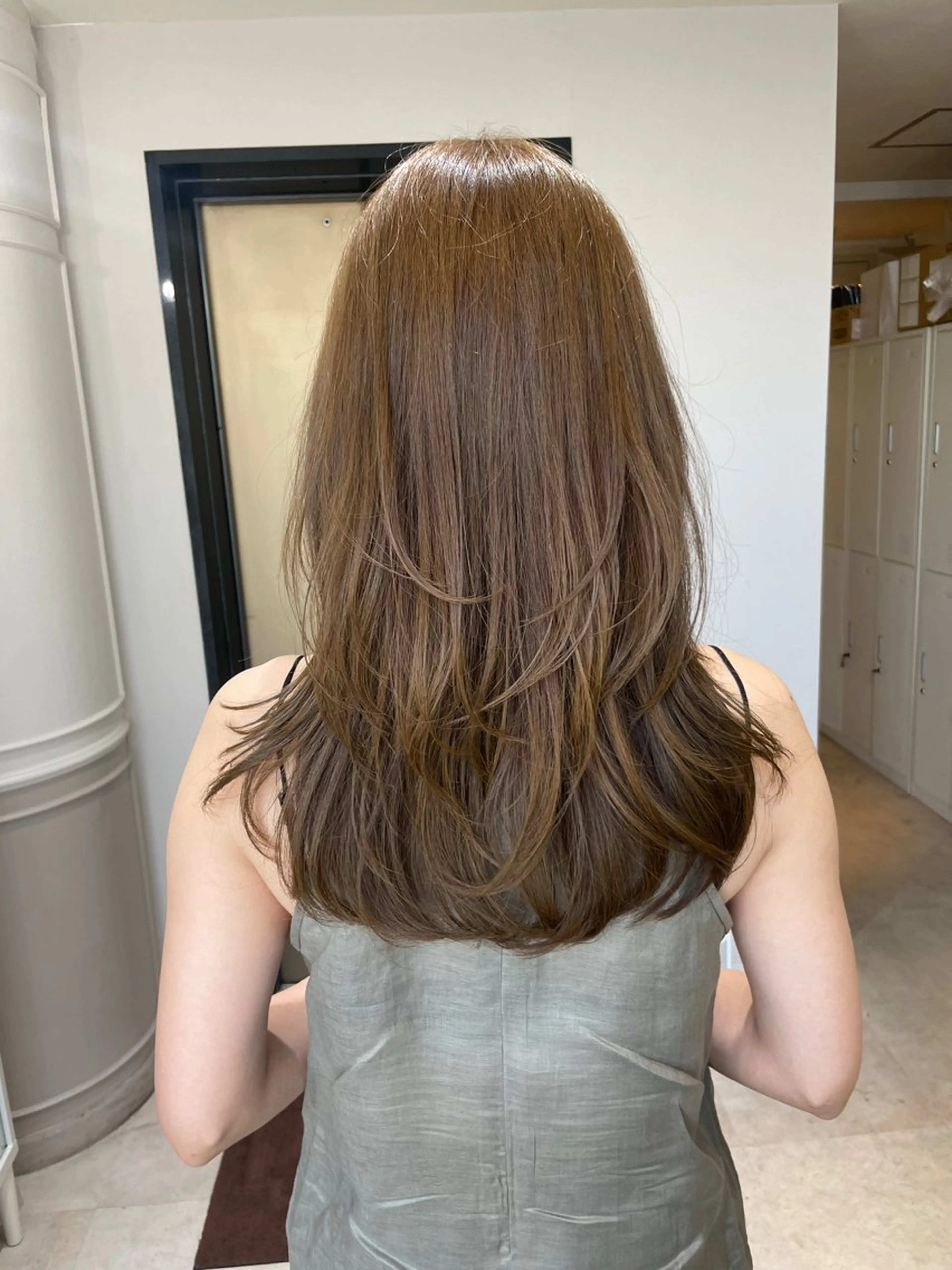 セミロング カラー くびれヘア くびれレイヤー レイヤーカット HARUKA韓国ヘア /Luana梅田のヘアスタイル