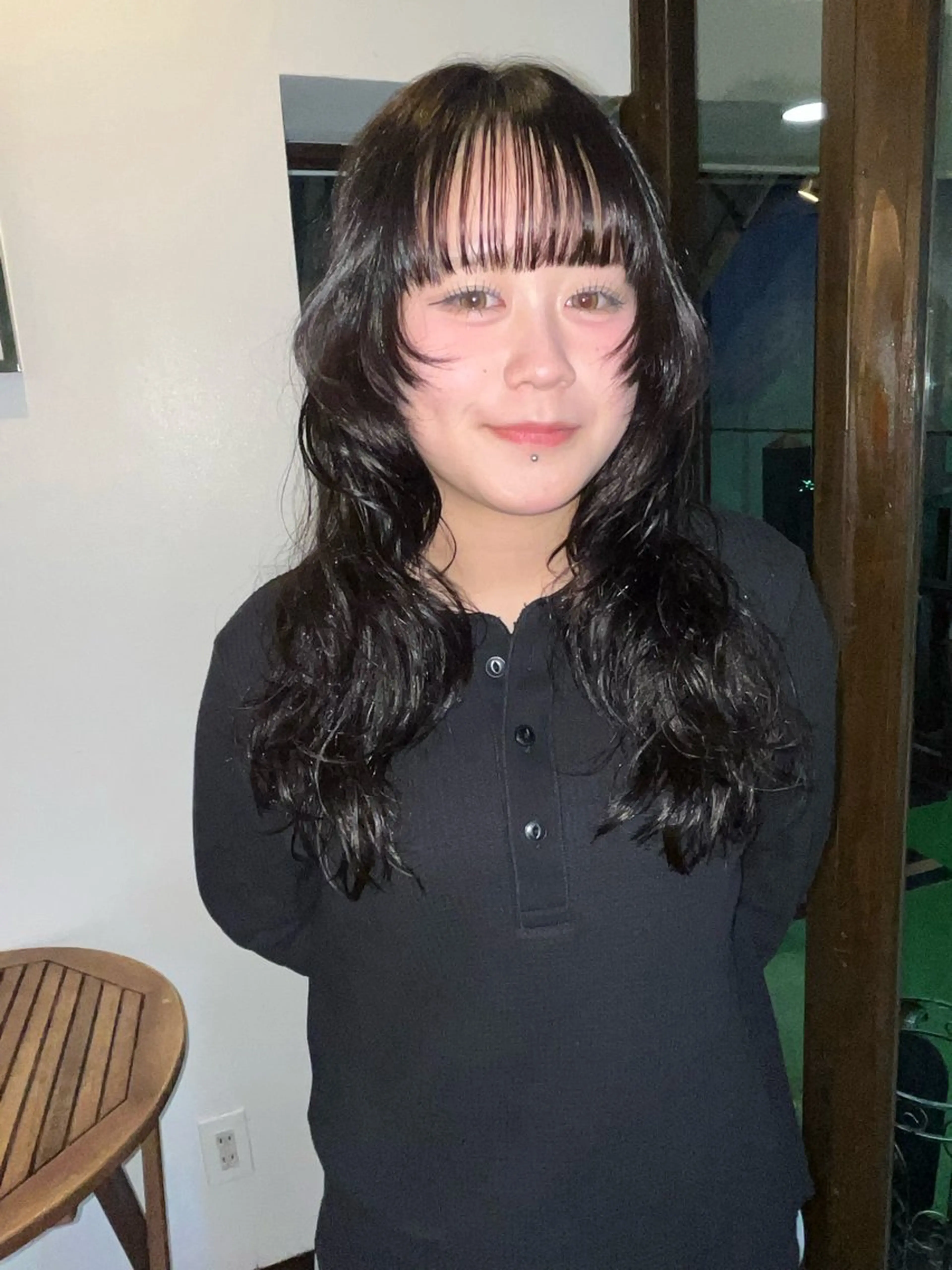 ロング 顔まわりレイヤー レイヤーカット ロング ウルフカット カット パーマ 似合わせパーマ/ 山本銀次郎のヘアスタイル