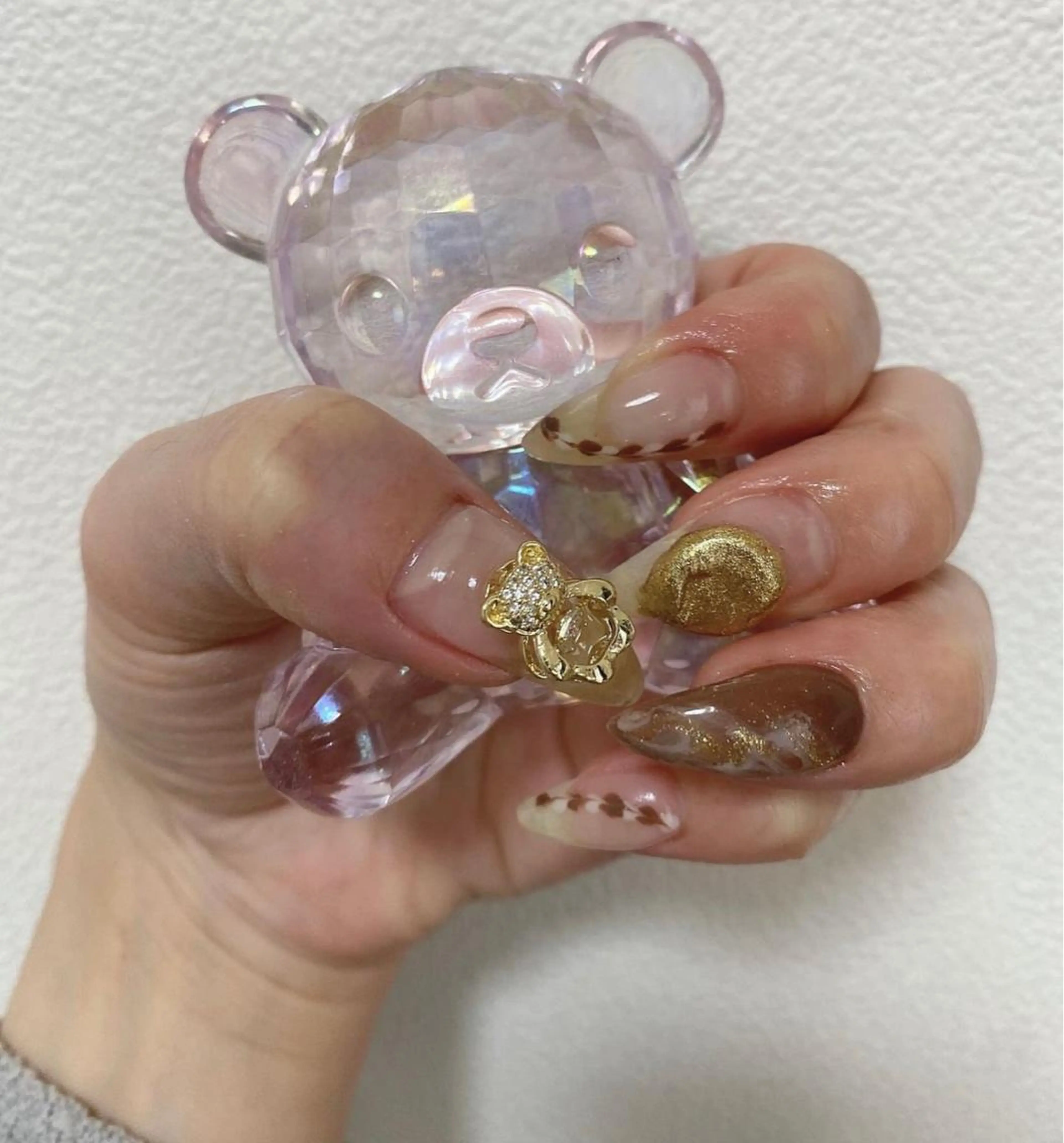 ネイル ハート ミラーネイル ニュアンスネイル バレンタイン coco nailのネイルデザイン