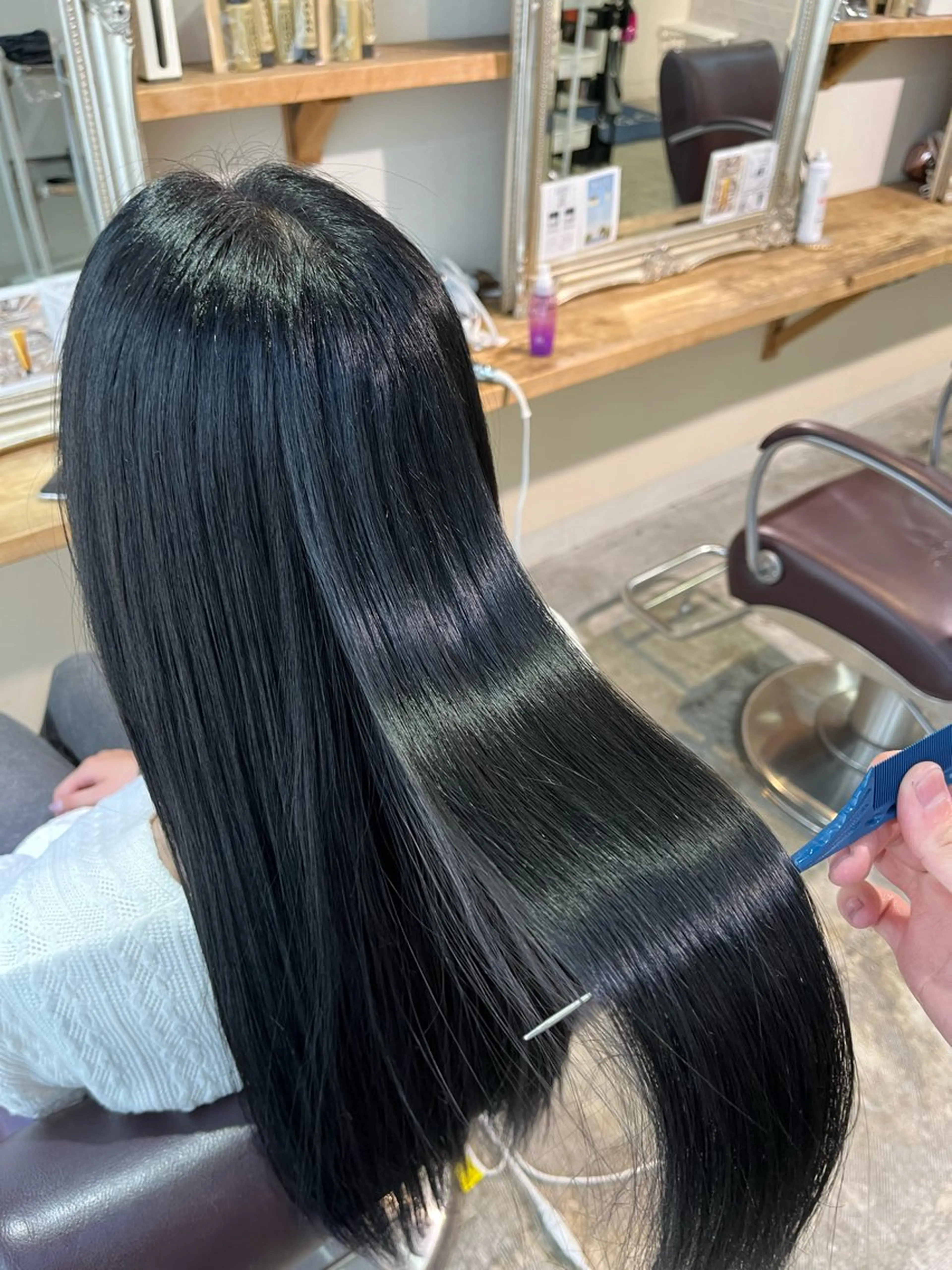 ロング カラー ヘアカラー トリートメント フェザーパーマ🌙 毛流れ yuzukiのヘアスタイル