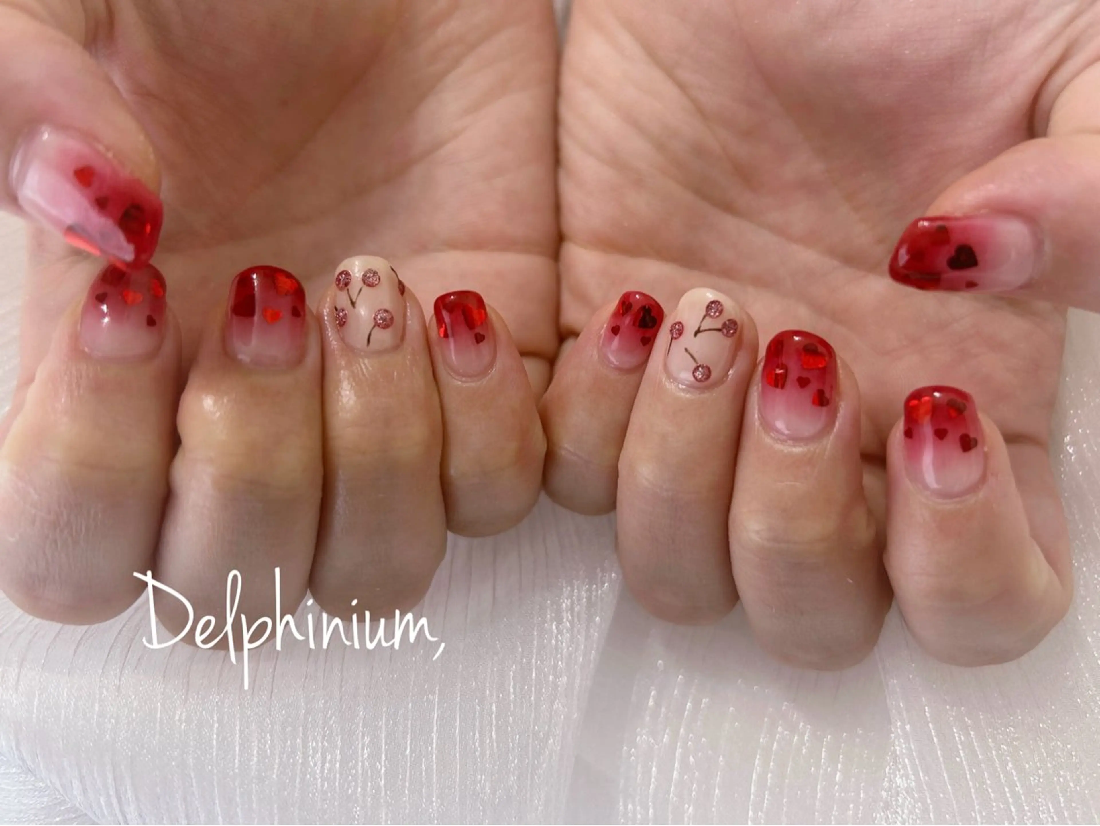 ネイル アートネイル ジェルネイル ミラーネイル 持ち込み パラジェル ハンドネイル 岡本 友恵のネイルデザイン