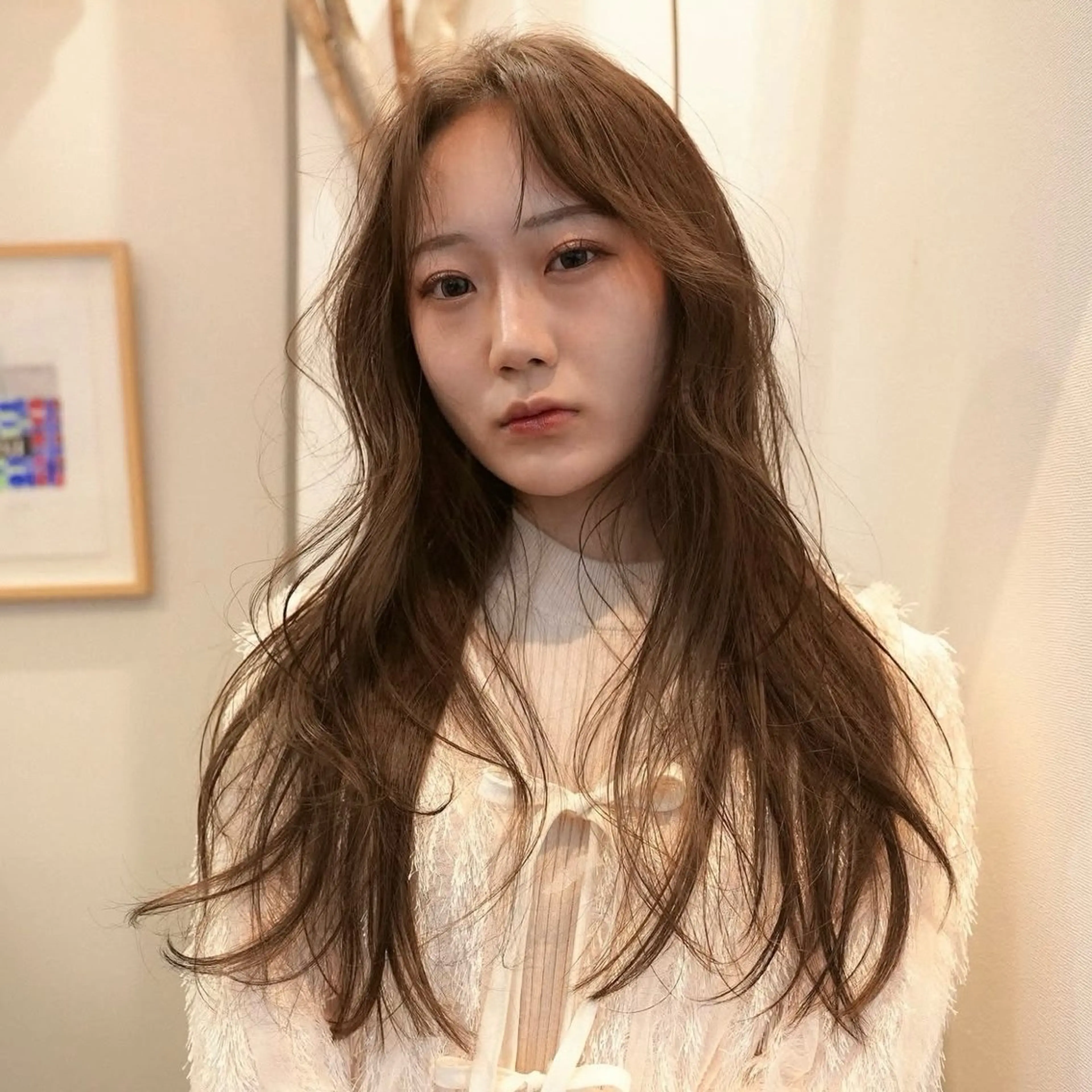 ロング カラー センターパート/ ベージュ系カラー/禅のヘアスタイル