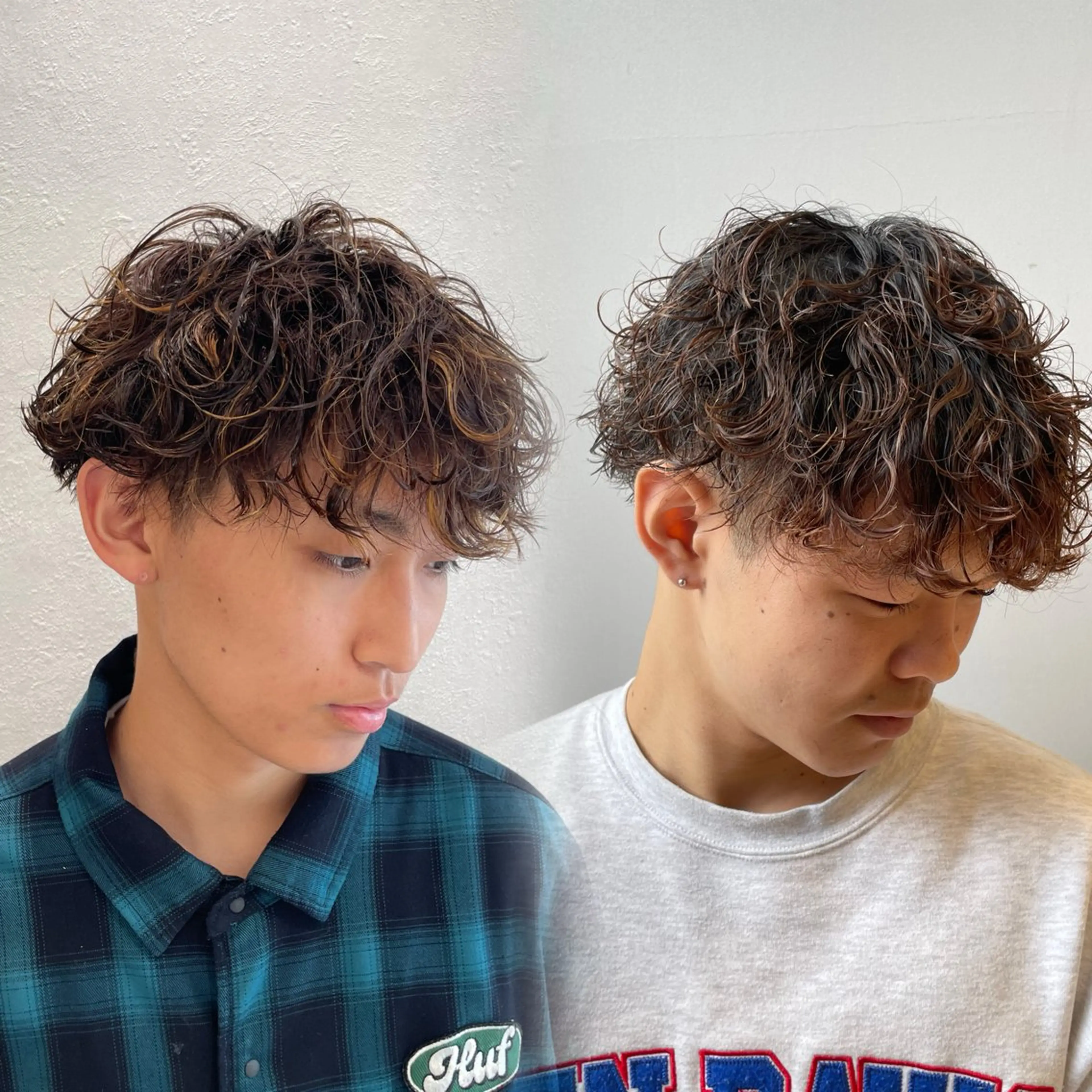 ショート パーマ メンズ メンズパーマ 波巻きパーマ カット パーマ メンズ特化/矢場町駅 徒歩1分/岡本一真のヘアスタイル