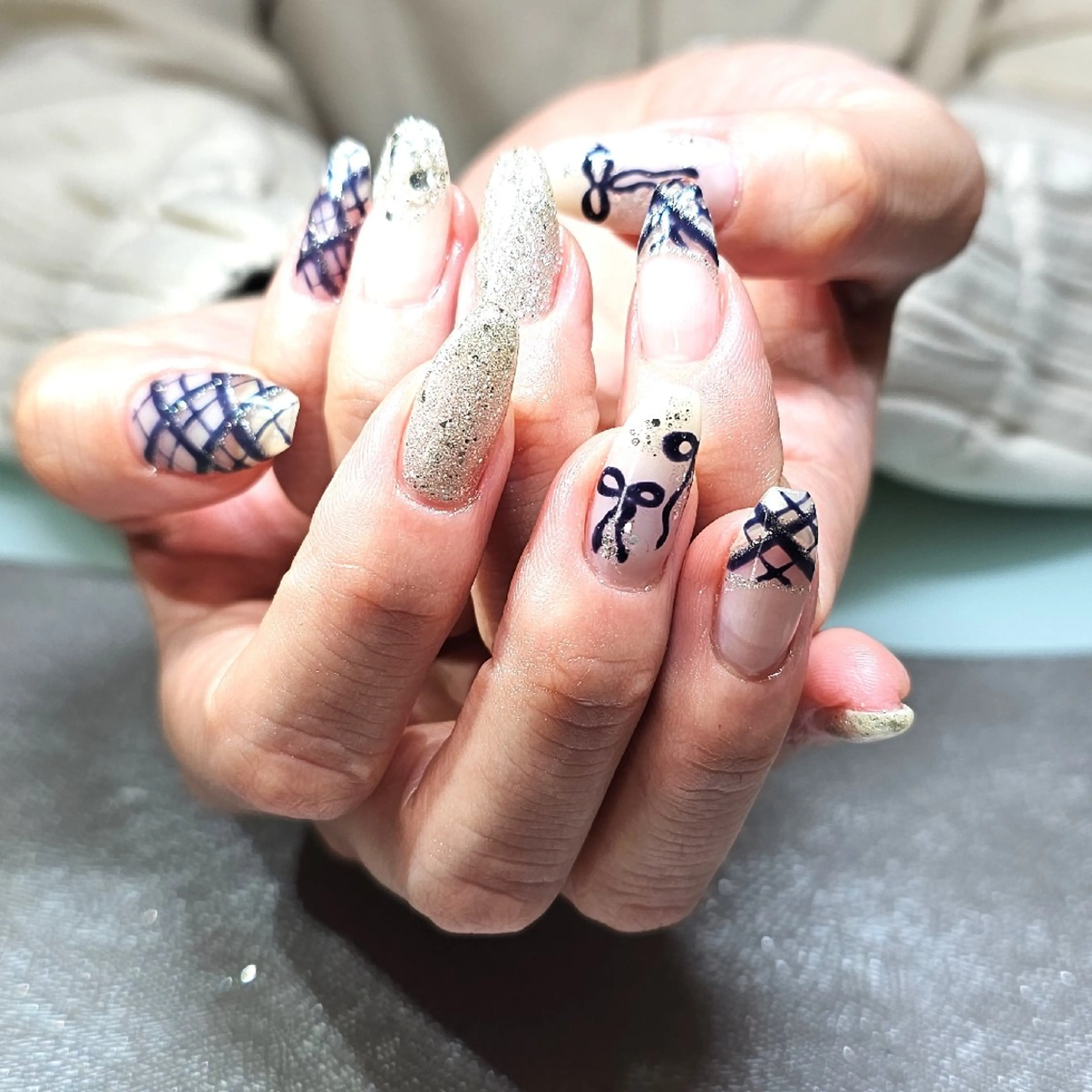 ネイル アートネイル リボン salon de  Princessのネイルデザイン