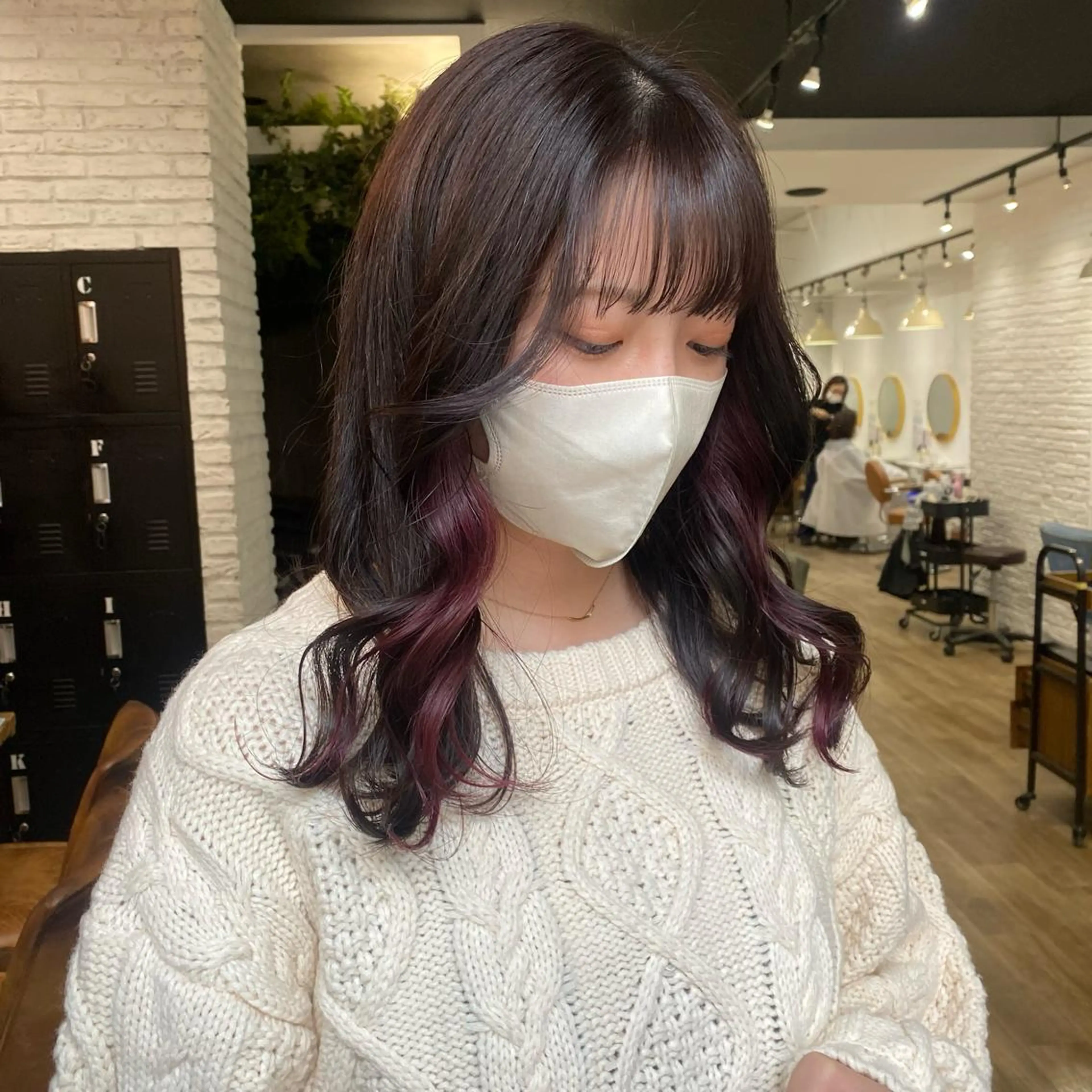 セミロング カラー ヘアアレンジ カット ヘアカラー トリートメント あおい 🍒暖色カラーのヘアスタイル