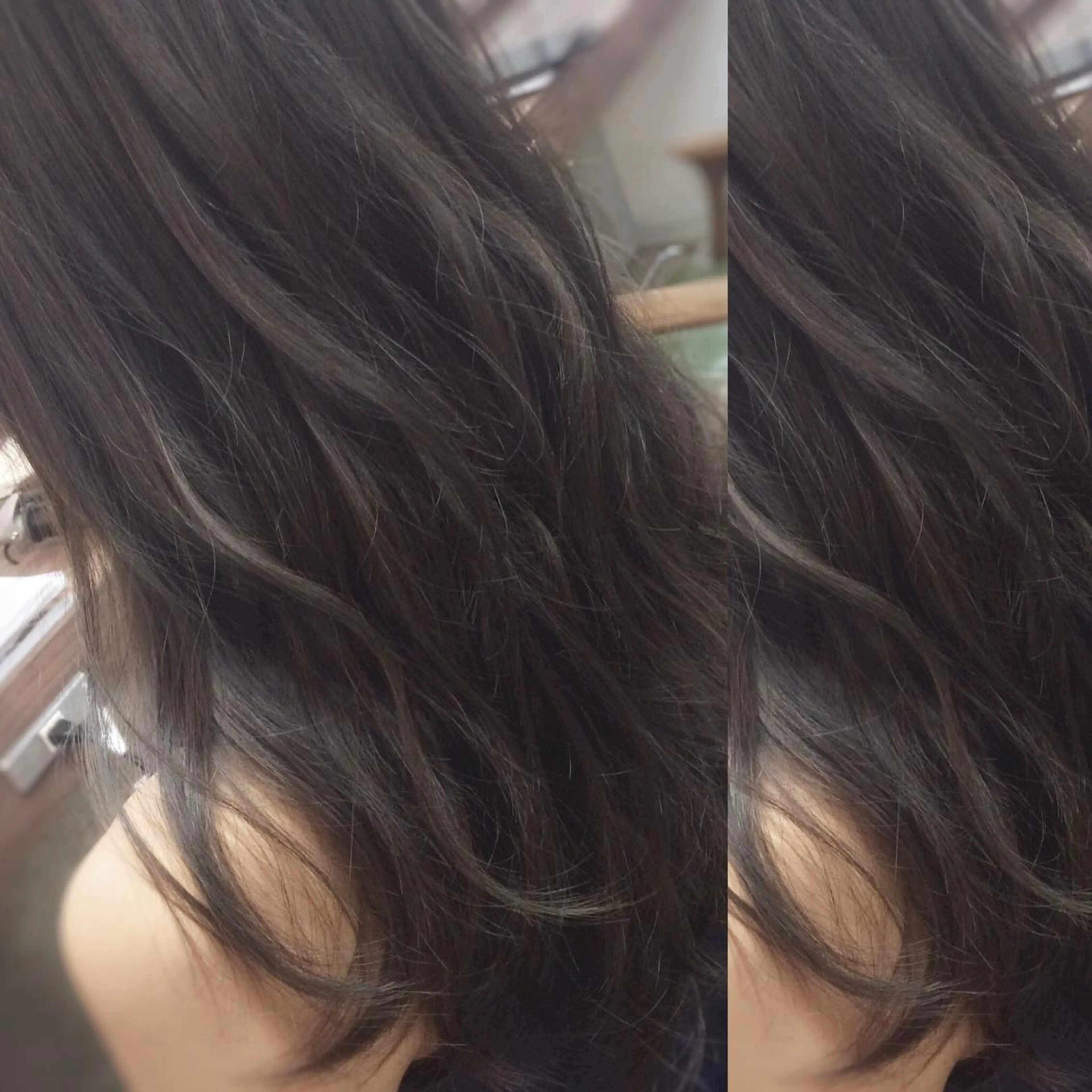 セミロング ロング カラー アッシュ アッシュブラウン ブラウンカラー トリートメント 🟦髪質改善6年 💊YAMAMOTOのヘアスタイル