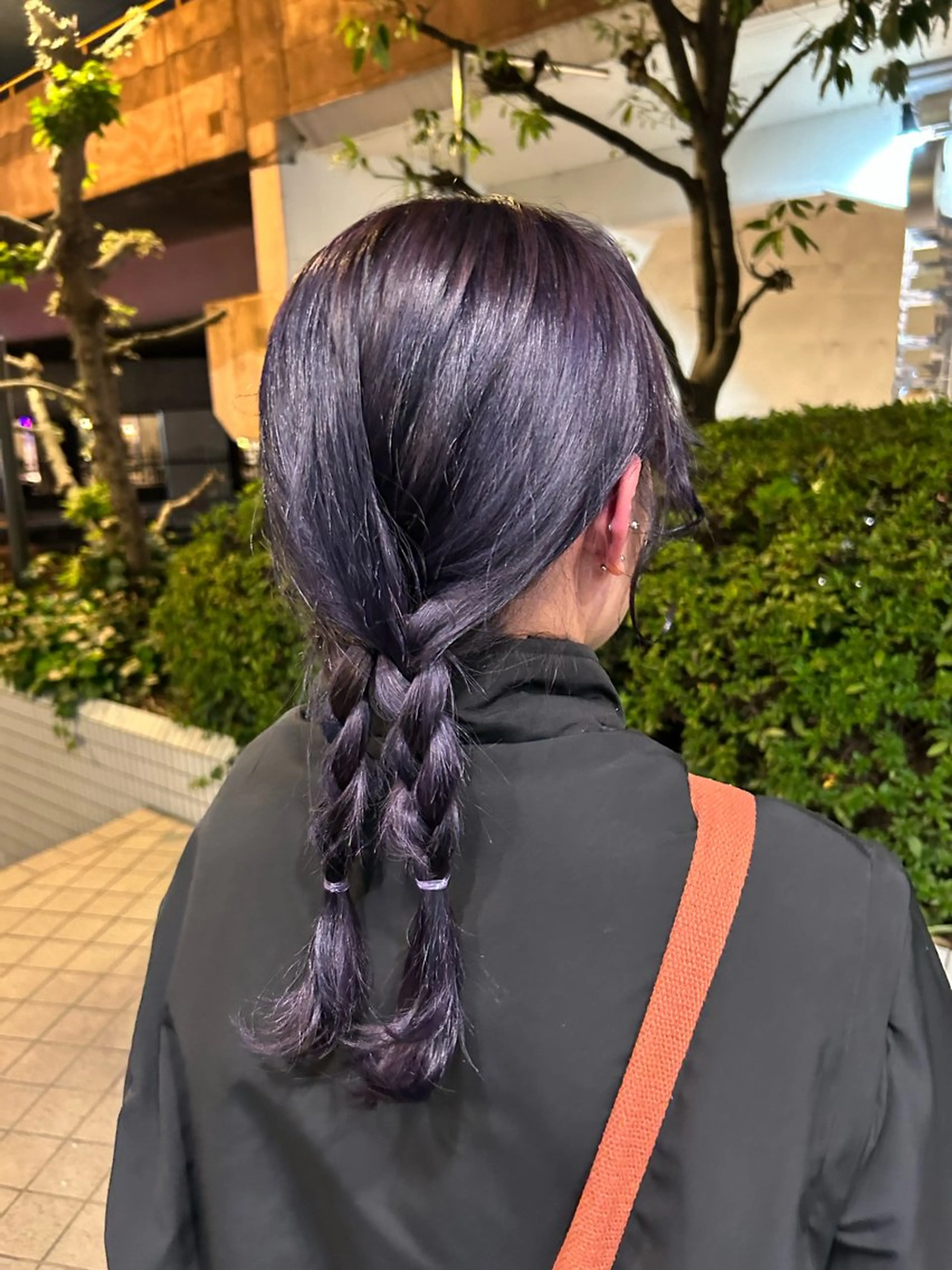 セミロング パープルカラー ボブレイヤー/ ブリーチ/miyuuのヘアスタイル