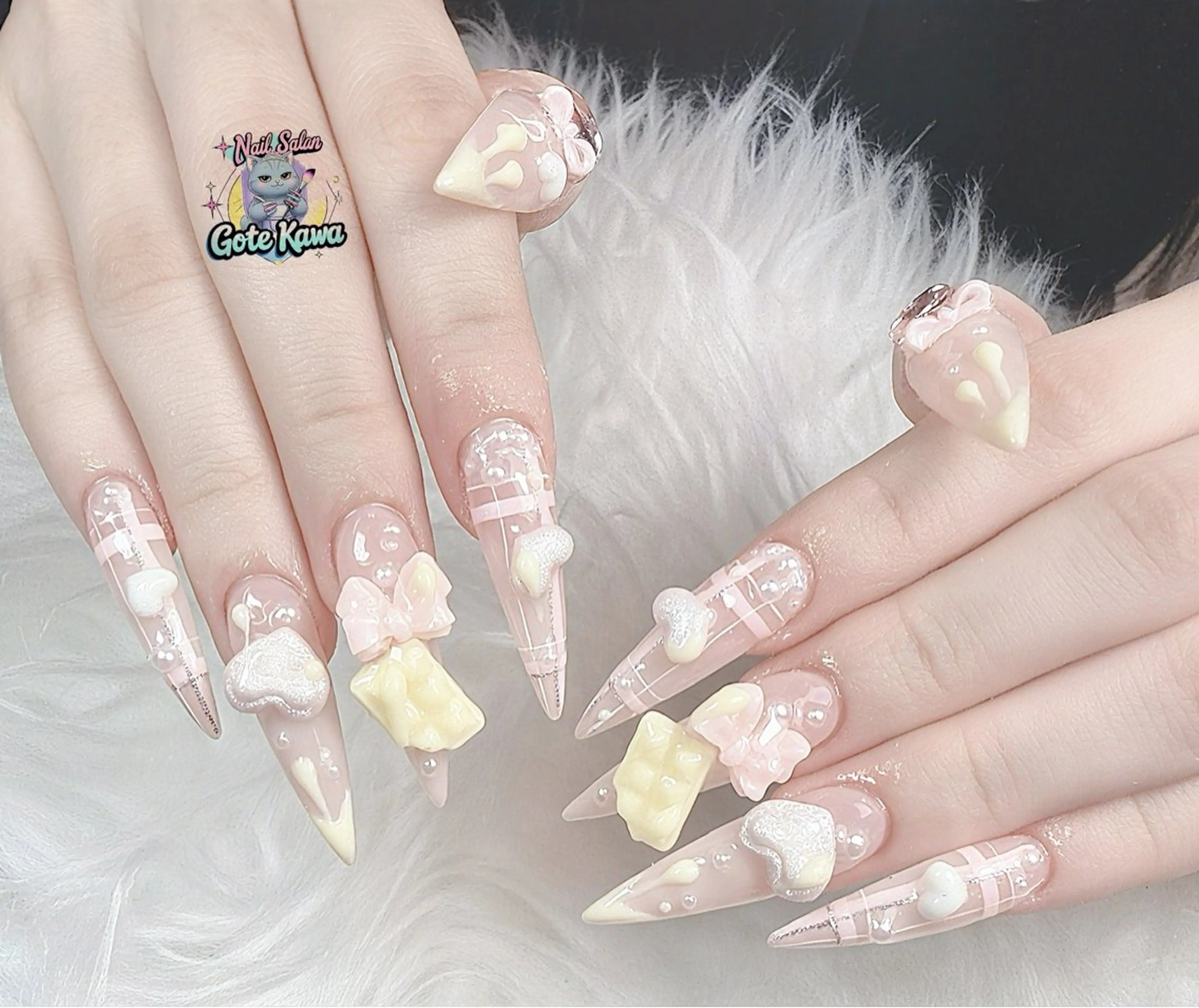 ネイル ハート バレンタイン ワンホンネイル Gote Kawa nail salonのネイルデザイン