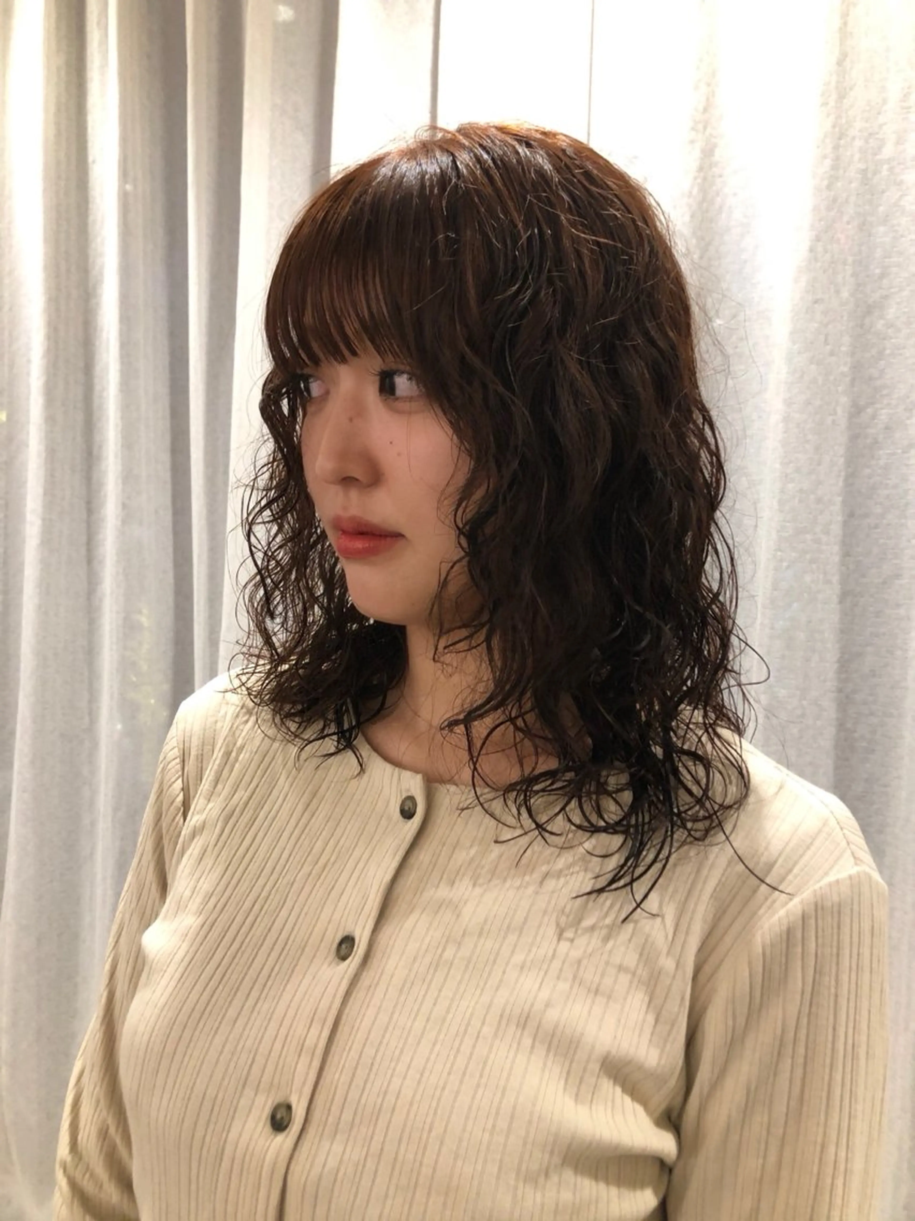 ミディアム パーマ ミディアムパーマ るか 🍀のヘアスタイル