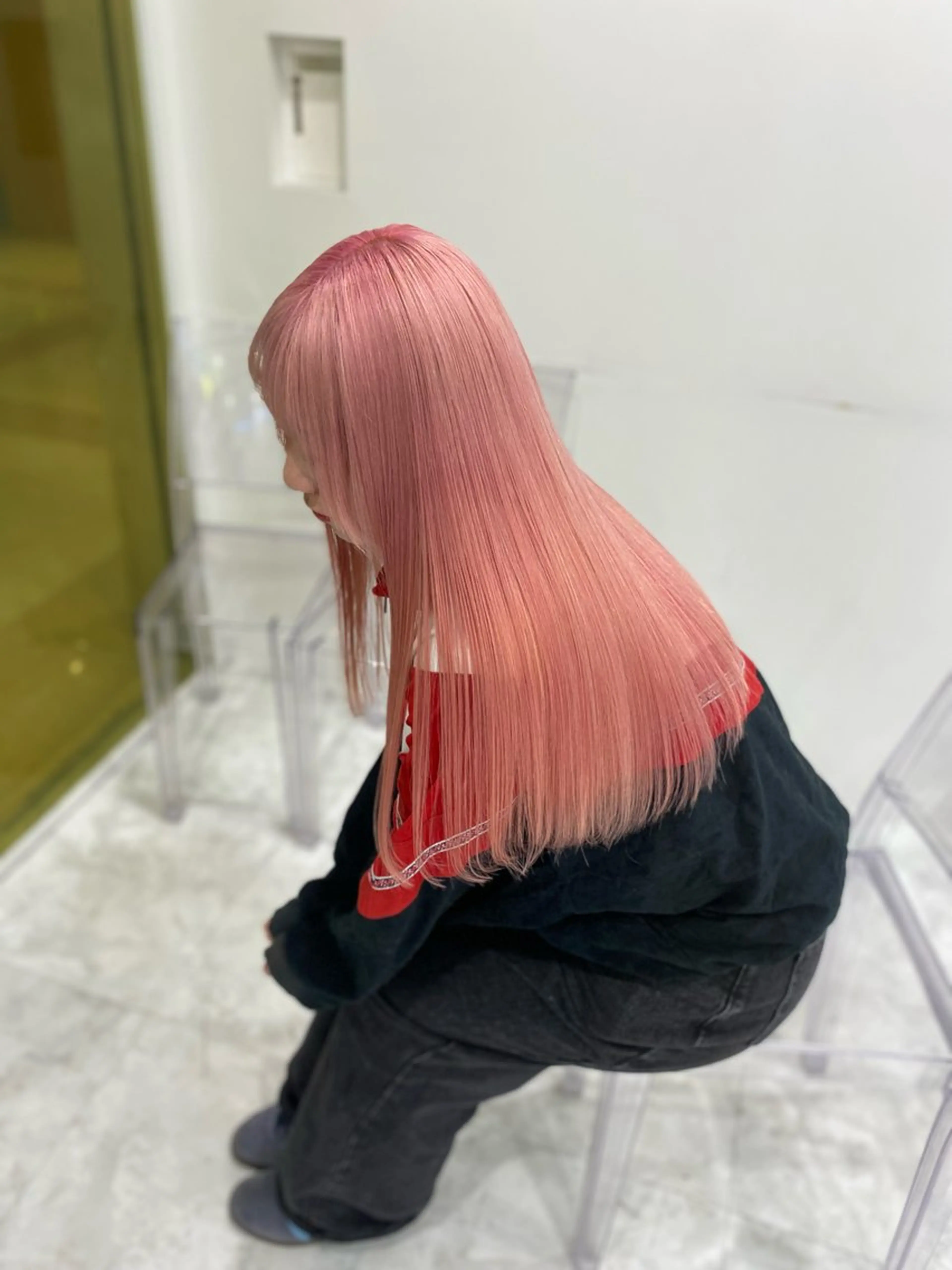 ロング カラー ヘアアレンジ トレンドモテカラー 🩷色落ちまで可愛くのヘアスタイル