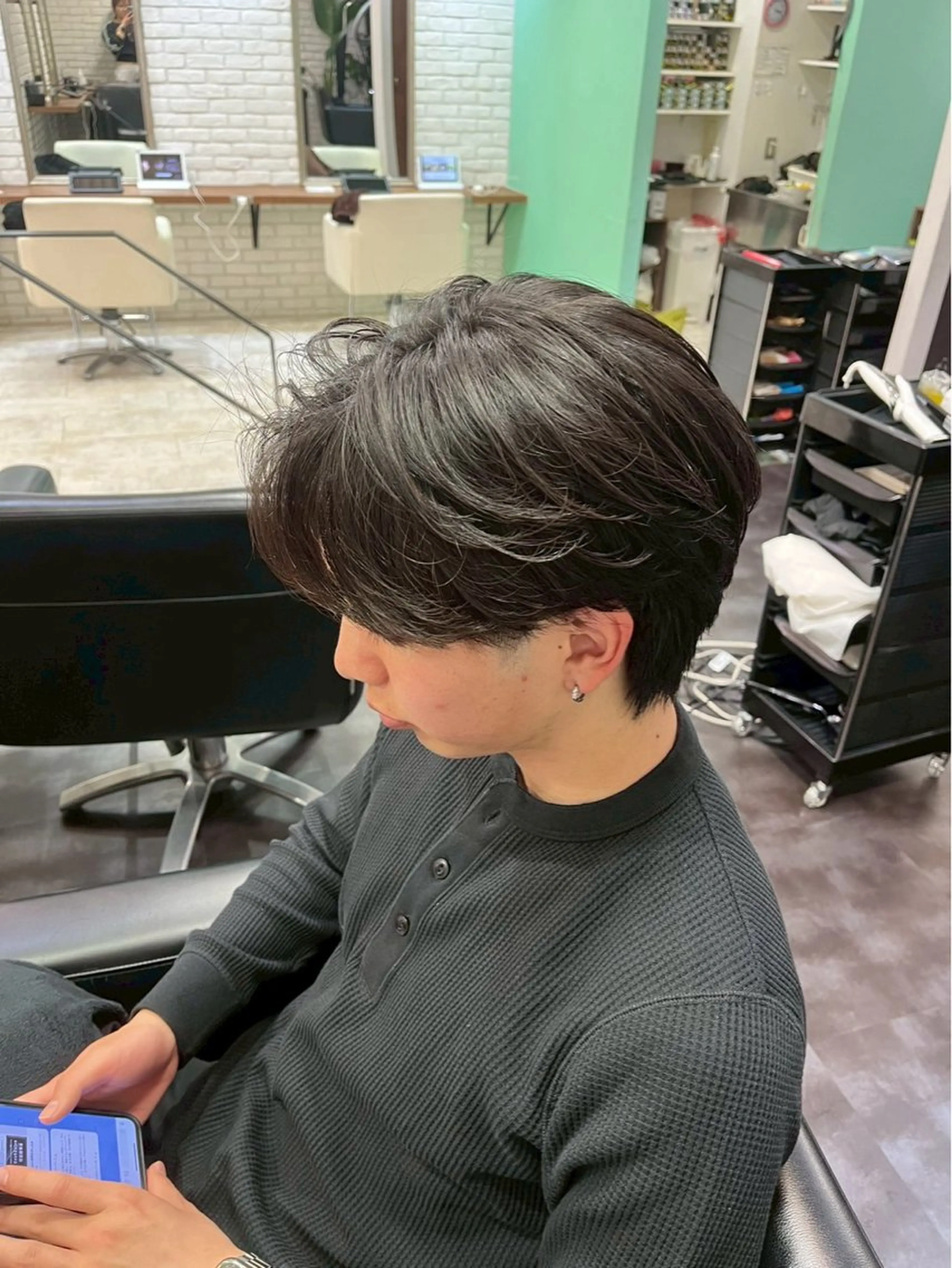 パーマ メンズ カット パーマ 0円カラーモデル🚺 ／坂本詩穂🌟彡のヘアスタイル
