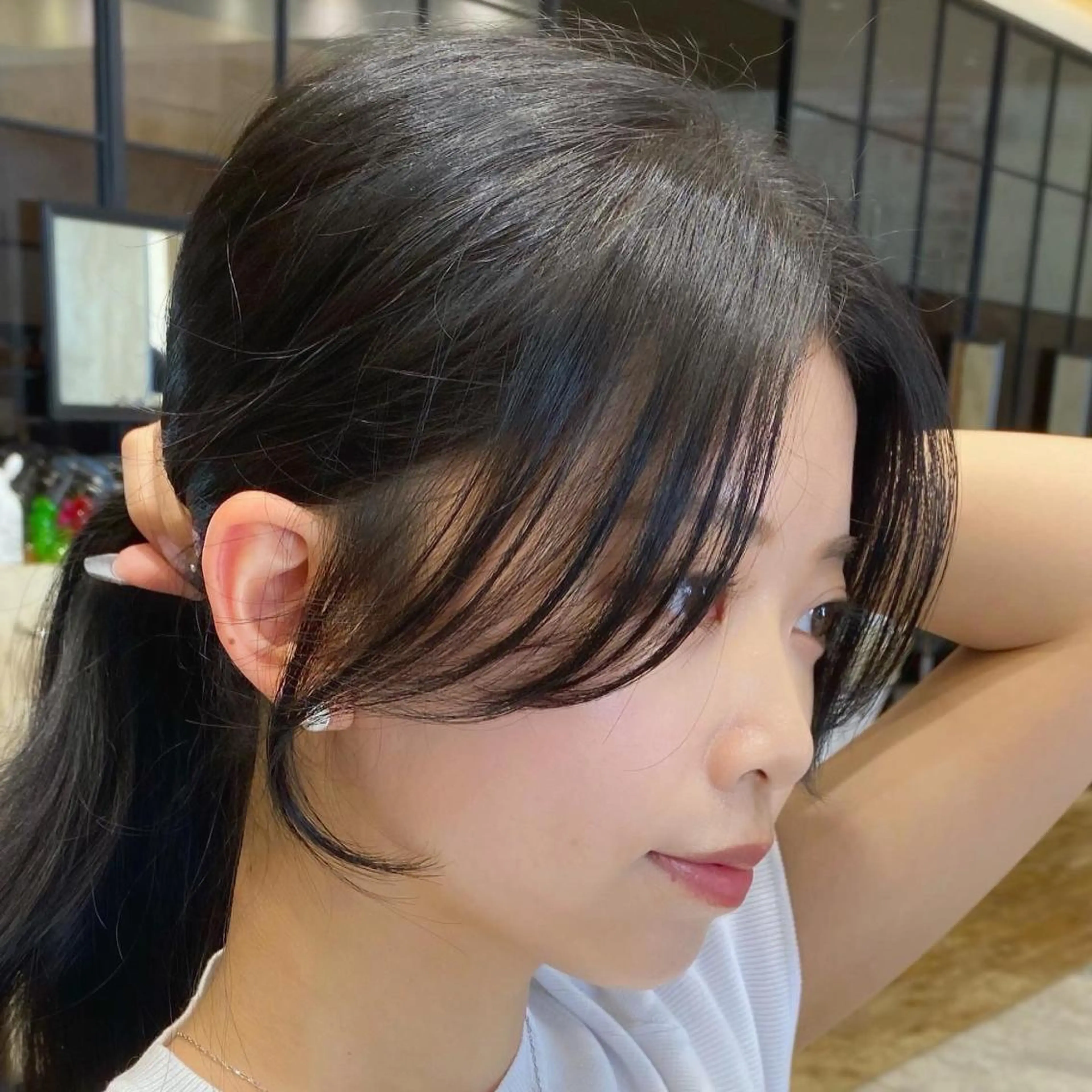 セミロング カラー 顔まわりカット🌟 くびれヘア/寺門遥輝のヘアスタイル