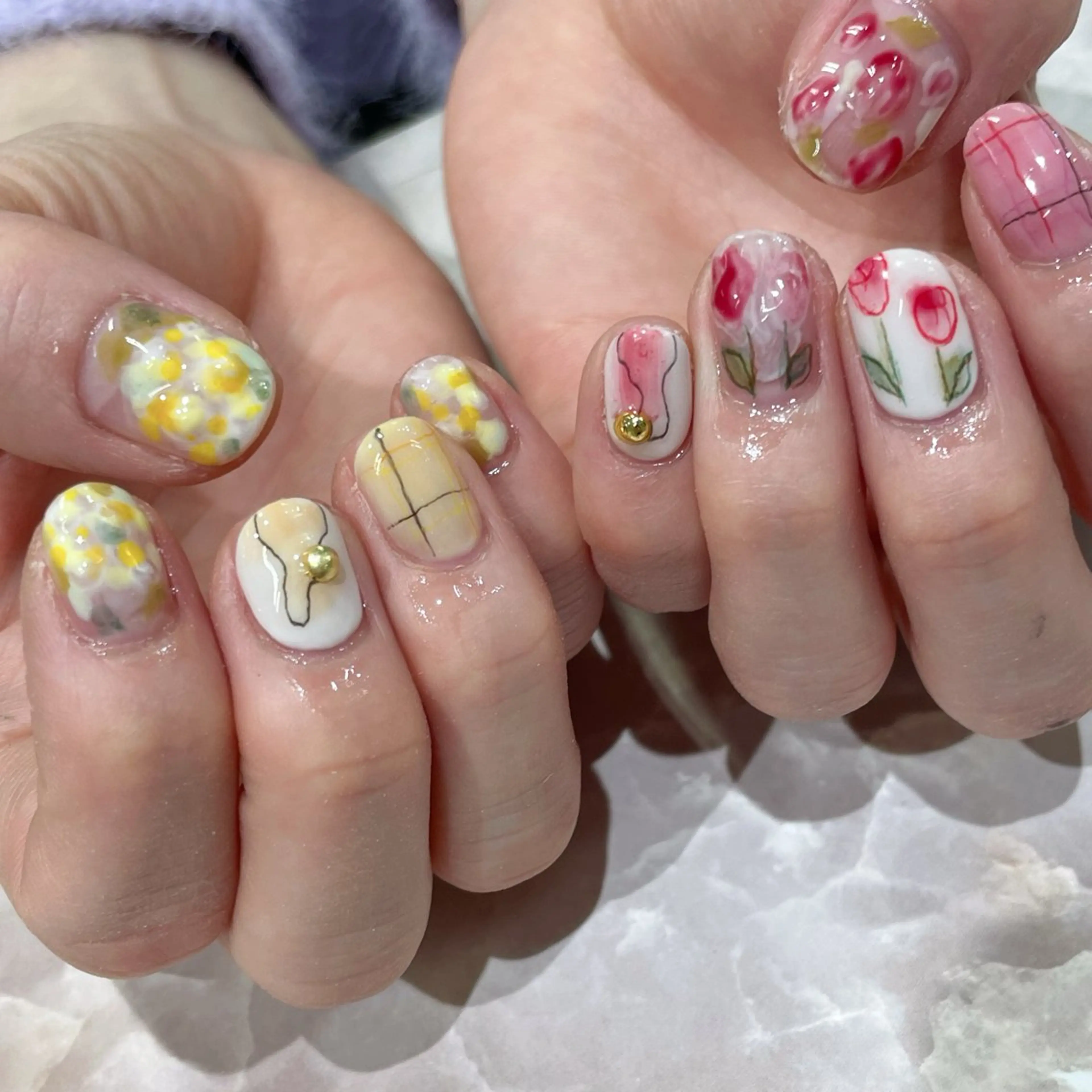 【オフ無料】10本フルアート🎨🩶の写真