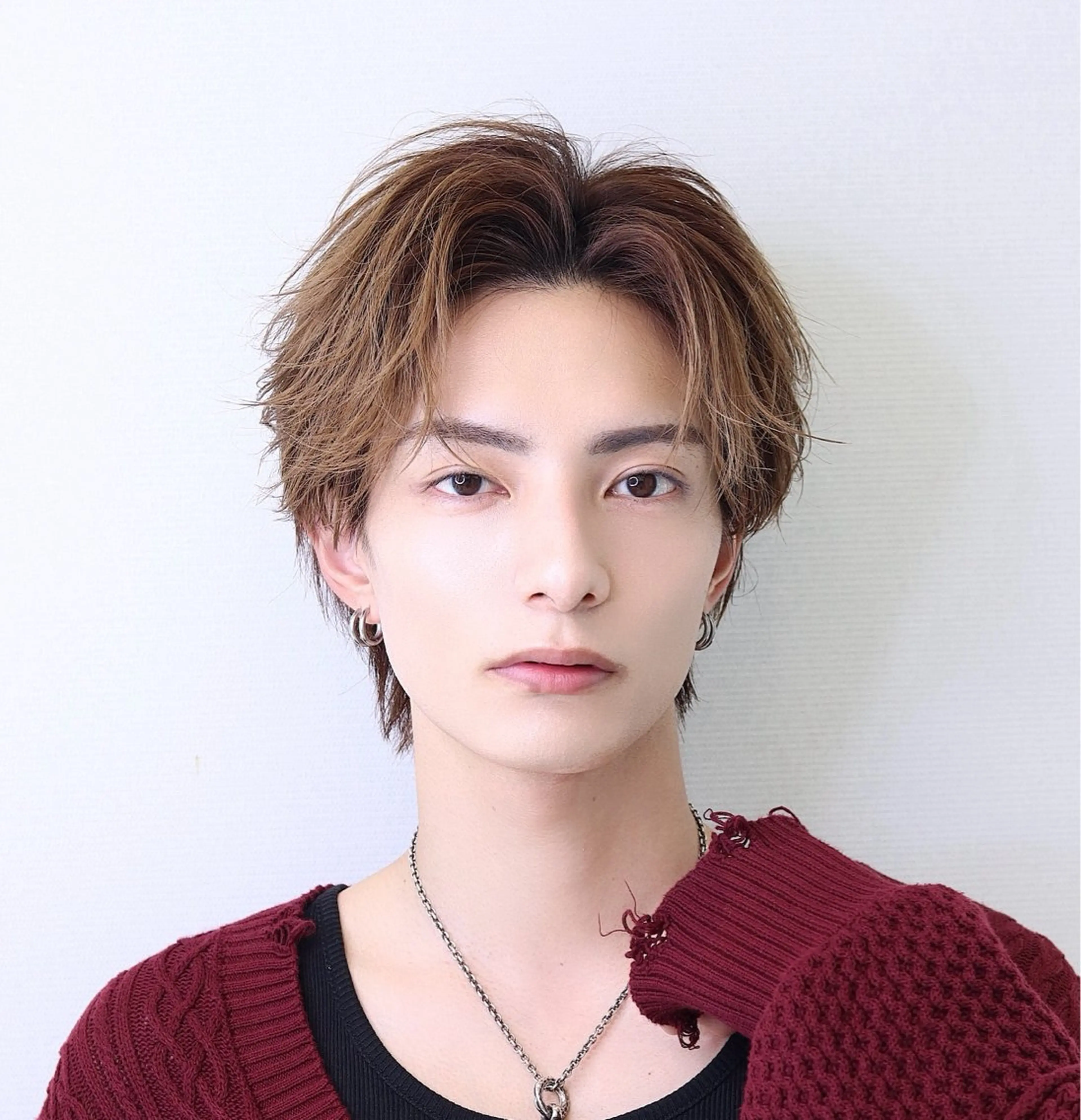 ミディアム パーマ メンズ カット パーマ ハクヤ心斎橋 パーマ/縮毛矯正のヘアスタイル