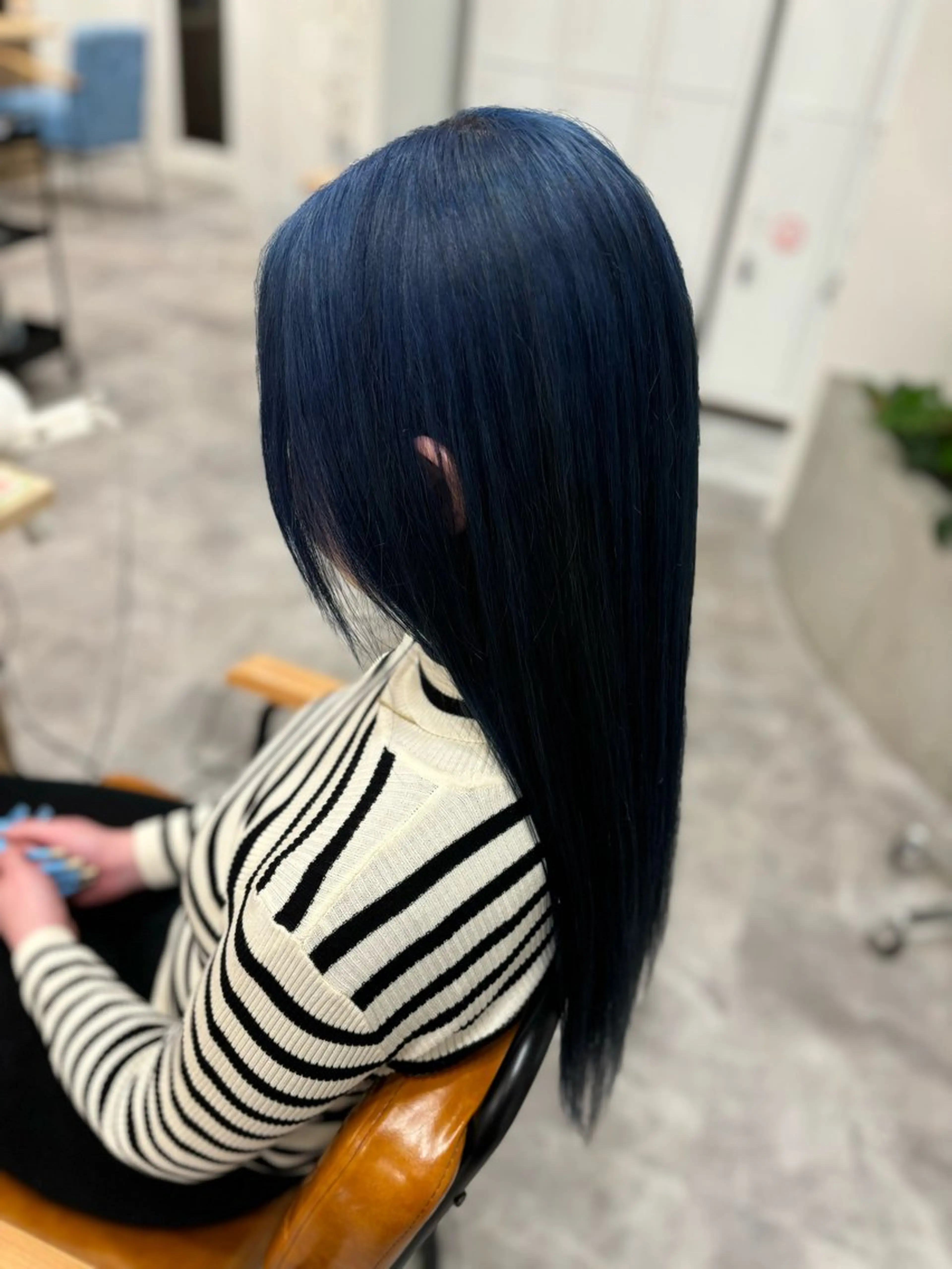 ロング カラー ブルーカラー ネイビーカラー カット ヘアカラー トリートメント ❄️中野侑香❄️ ハイライト/ブリーチのヘアスタイル