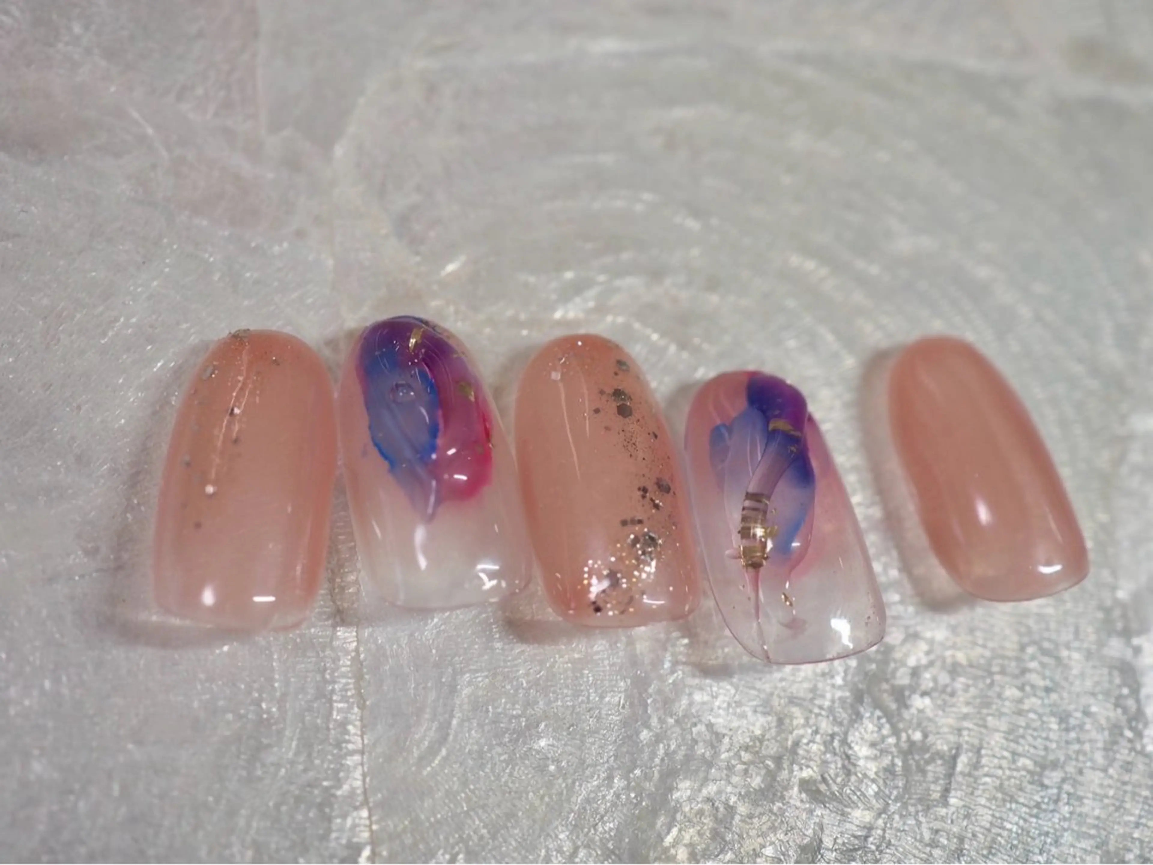 ネイル アートネイル オーロラネイル 桜ネイル フラワーネイル フットネイル ハンドネイル kiki nail たまプラーザのネイルデザイン